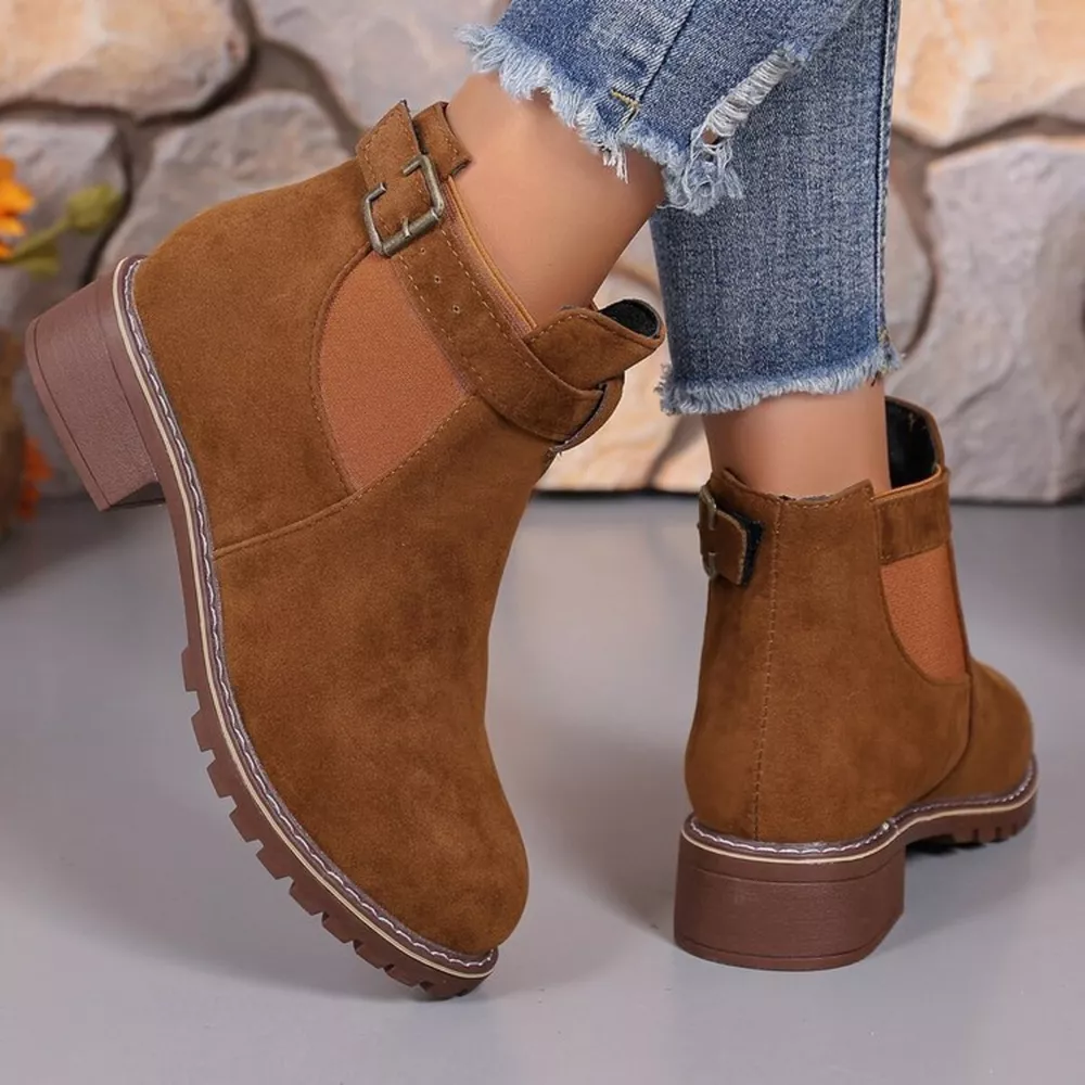 Round Toe Block Heels Boots, image 7