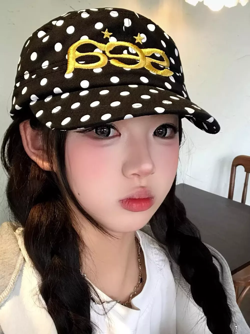 Polka Dot Embroidered Baseball Cap, image 5