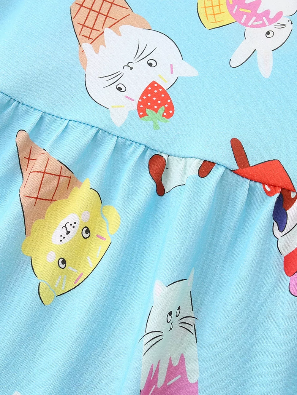Children's Ice Cream Print Short Sleeve Dress, image 3