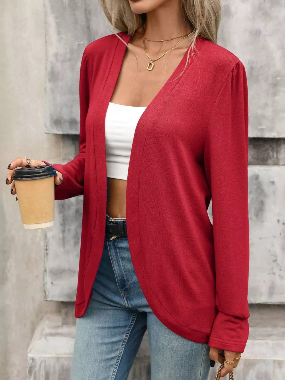 Open Front Long Sleeve Cardigan, image 17