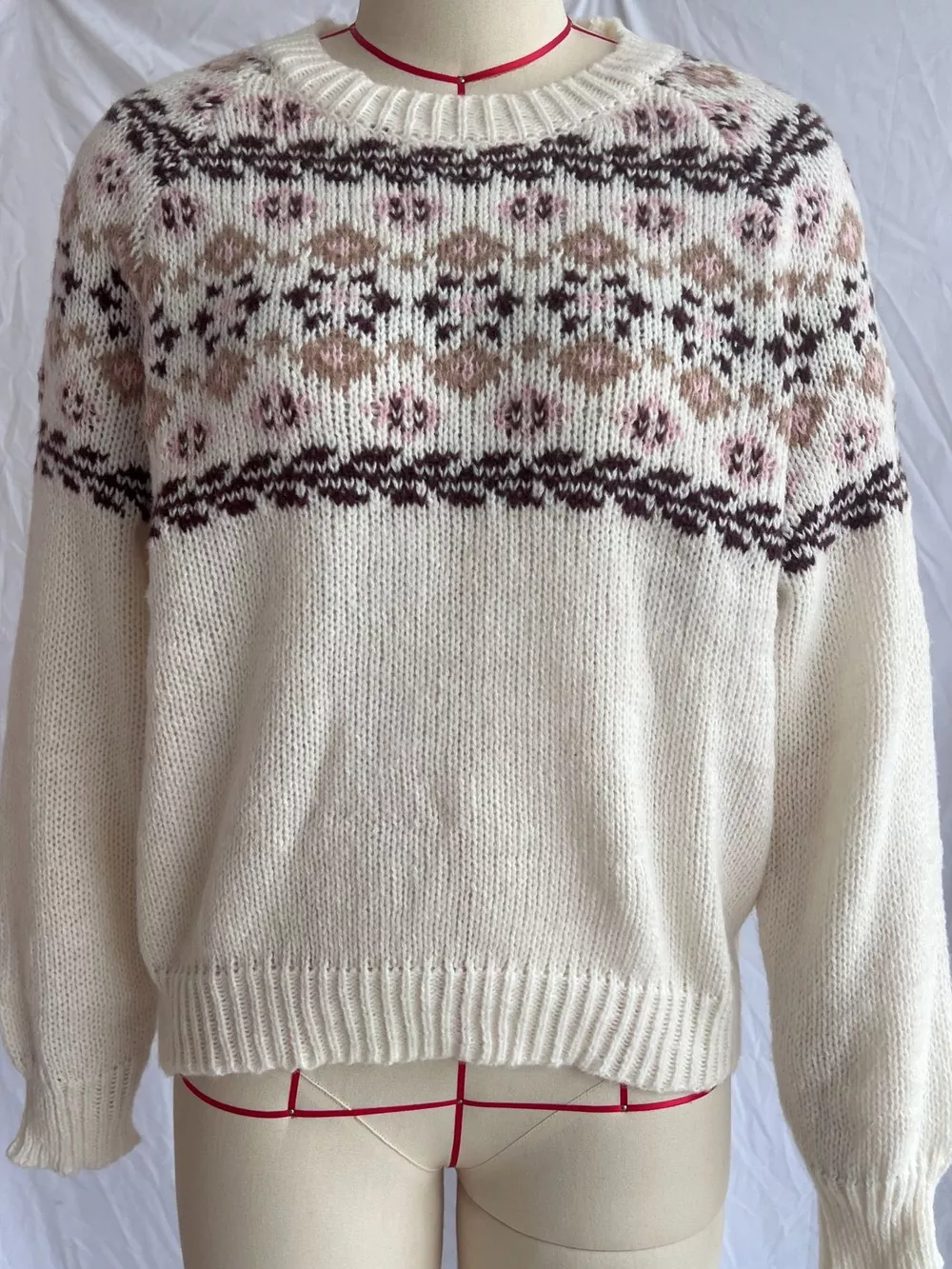 Fair Isle Patterned Round Neck Sweater, image 9