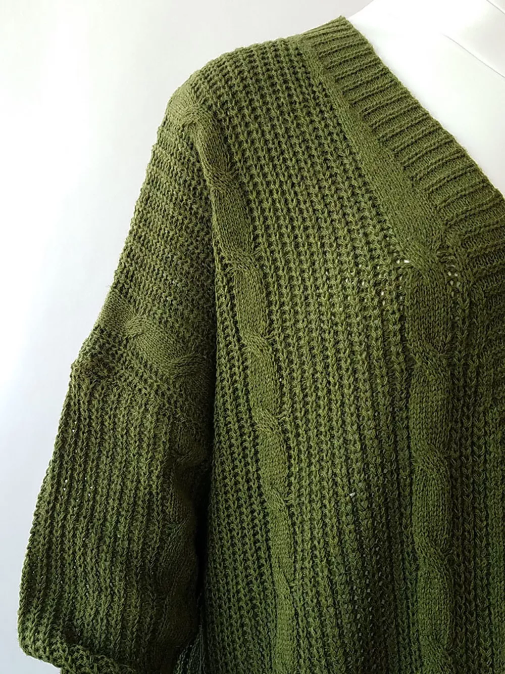 Chunky Knit Open Front Cardigan, image 10