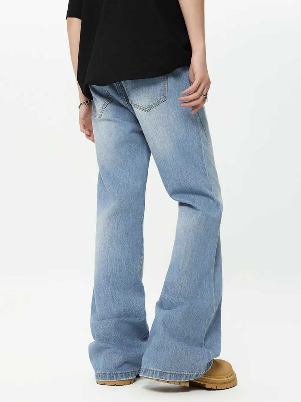 Men's Vintage Washed Wide Leg Jeans, image 6