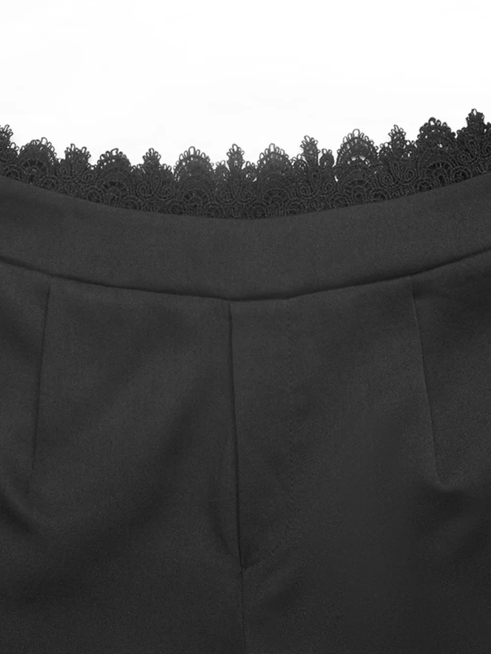 High-Waisted Wide-Leg Lace-Trimmed Pants, image 6