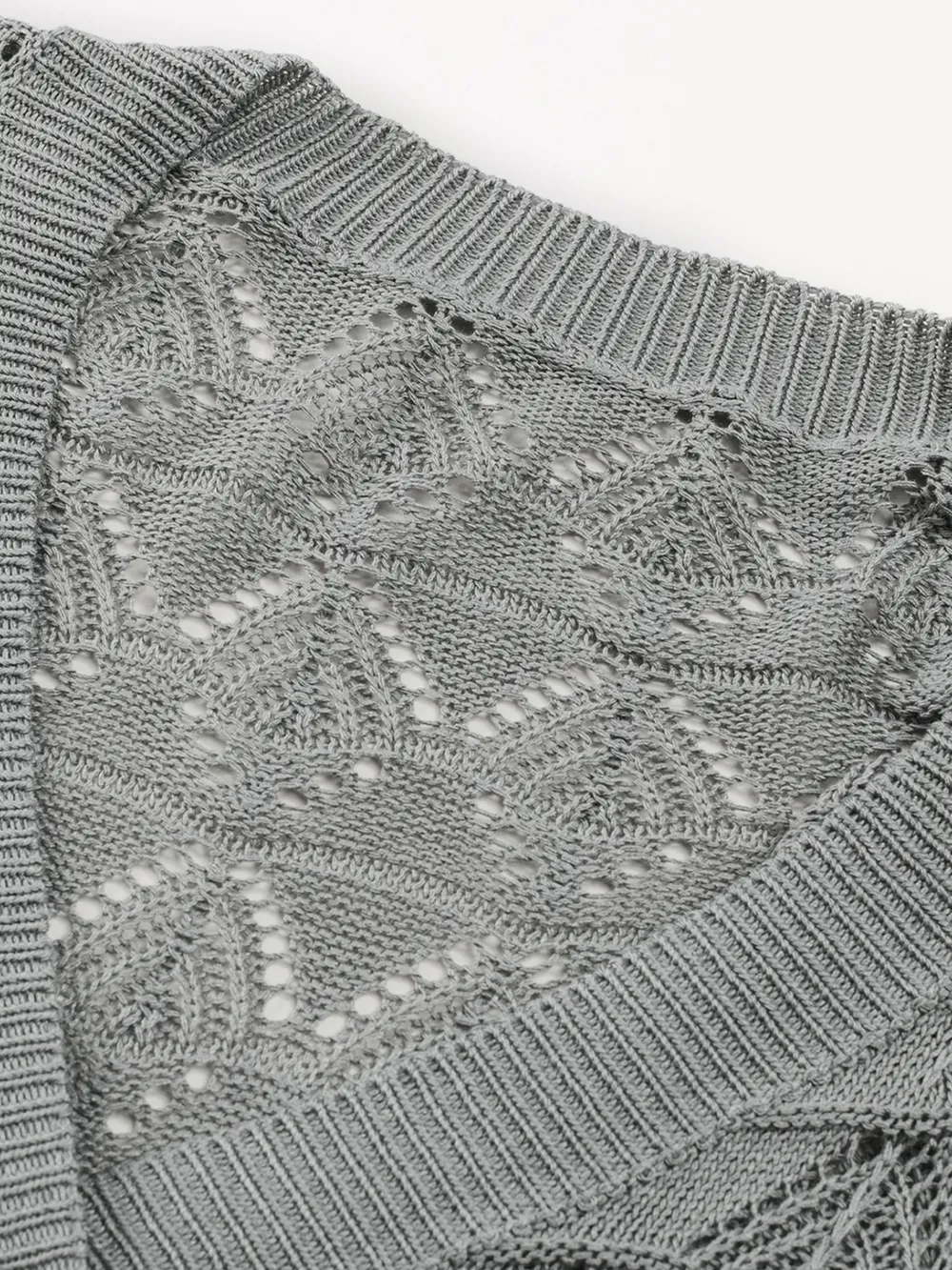 Buttoned Front Openwork Cardigan, image 10