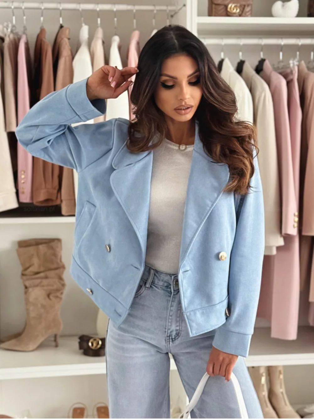 Double-Breasted Lapel Collar Jacket, image 7