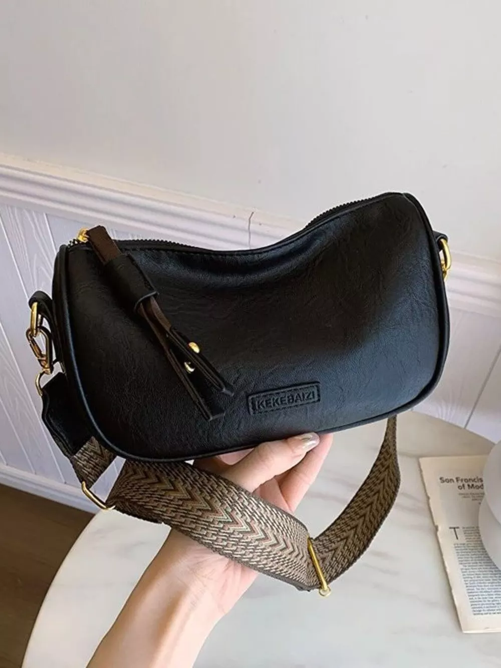 Wide Strap Crossbody Bag, image 2