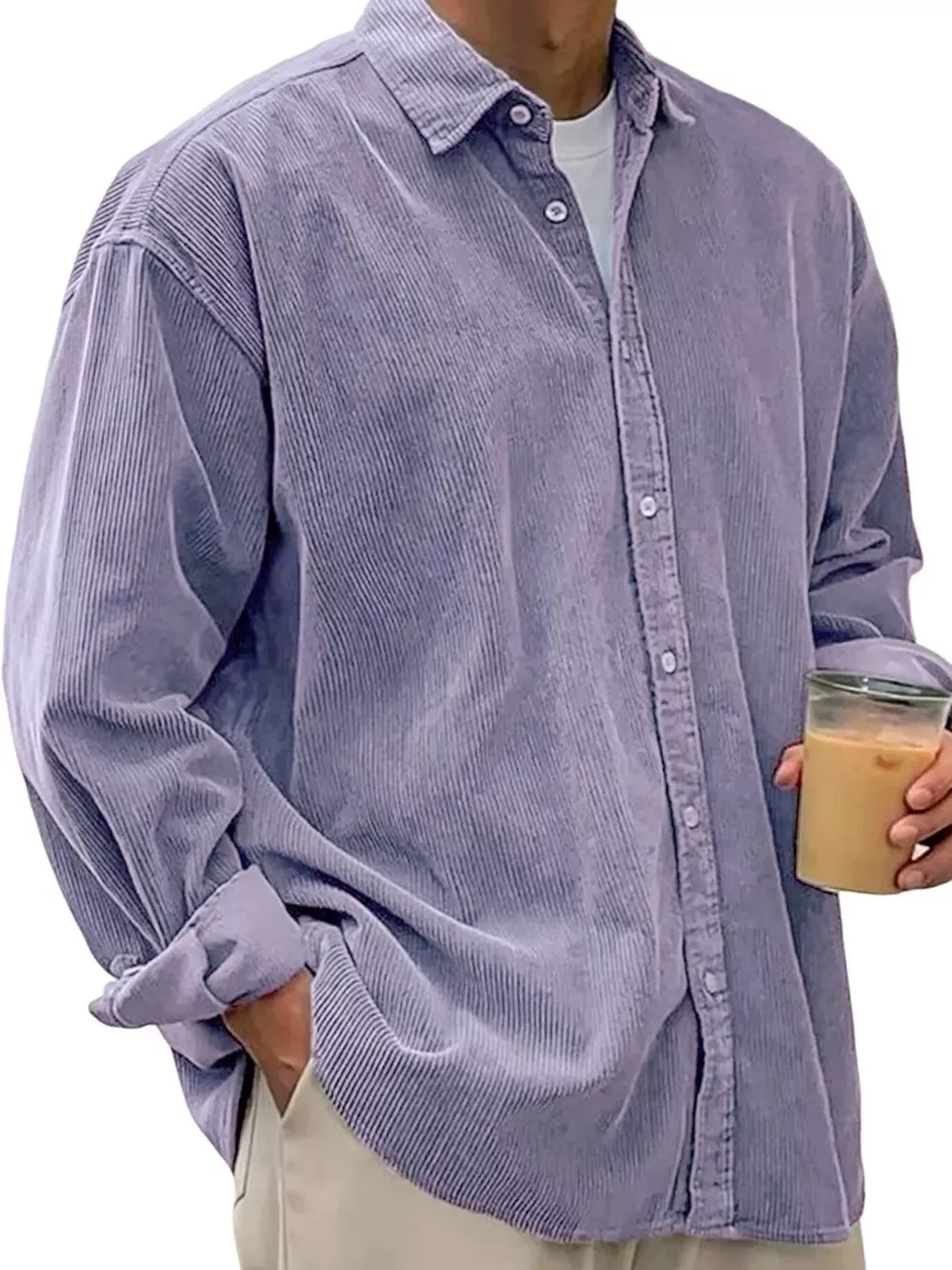 Men's Full Size Button Up Long Sleeve Shirt Plus Size, image 12