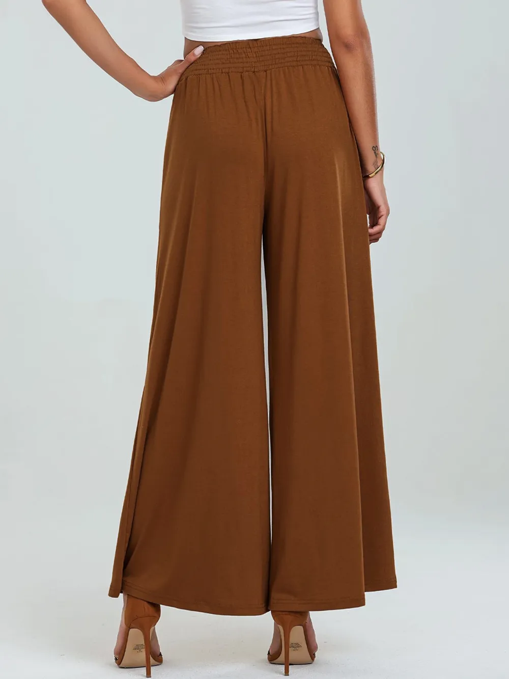High-Waisted Wide Leg Pants with Pockets, image 3