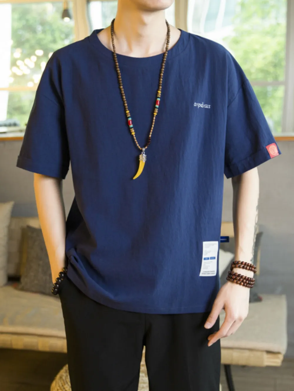 Men's Plus Size Round Neck Short Sleeve T-Shirt, image 5