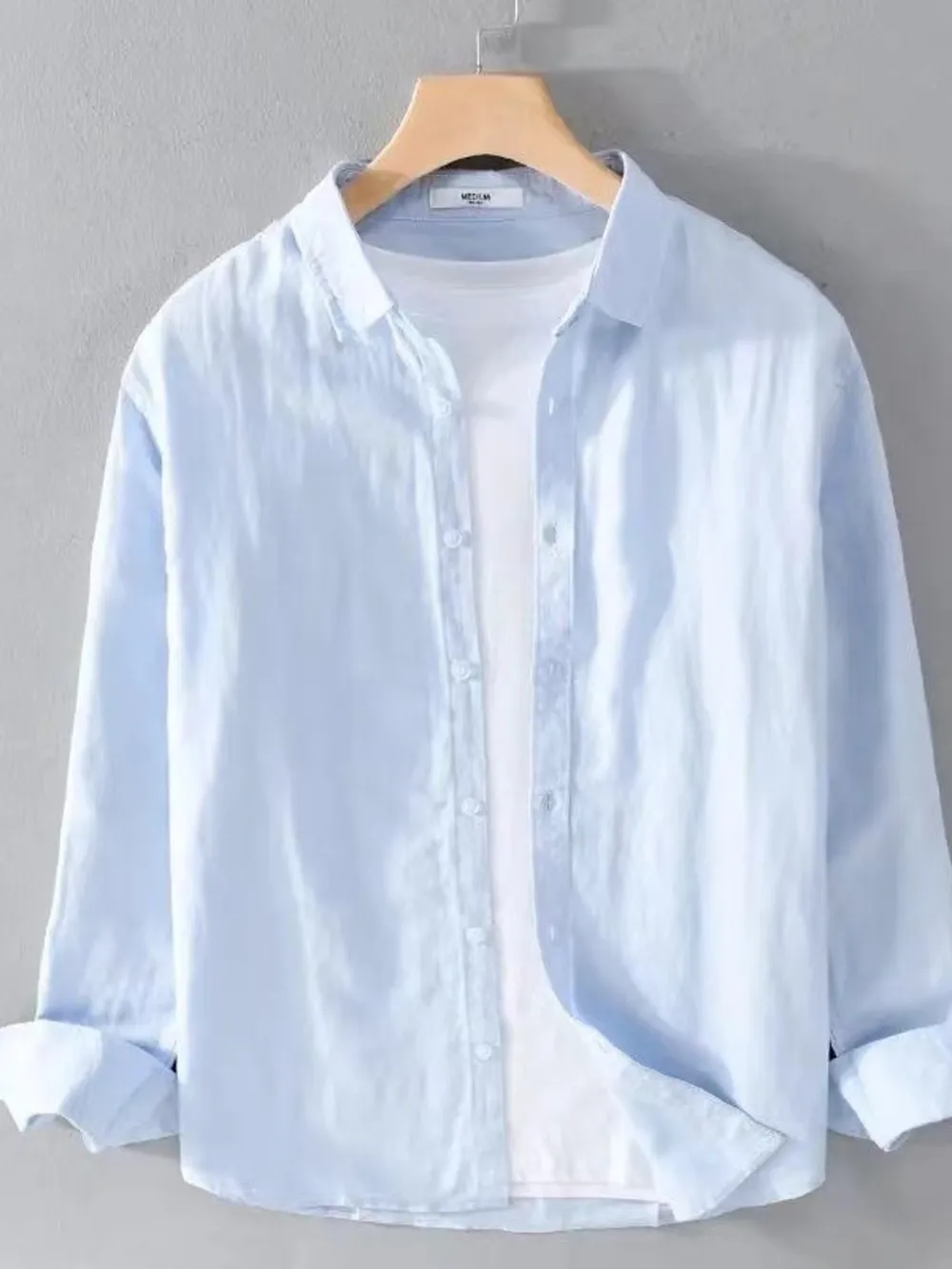 Men's Full Size Button Up Long Sleeve Shirt Plus Size, image 3