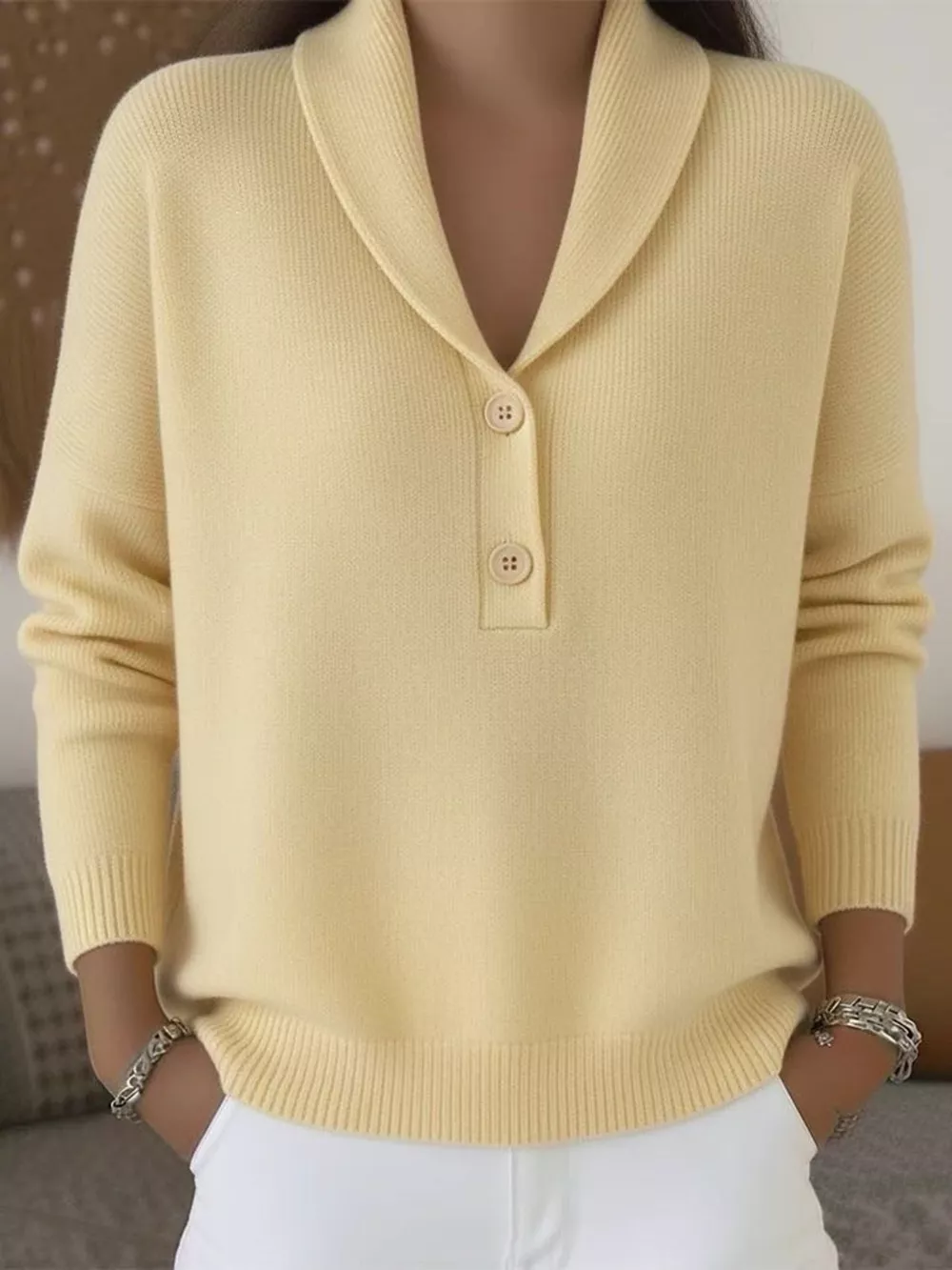 Button Detail Long Sleeve Sweater, image 9