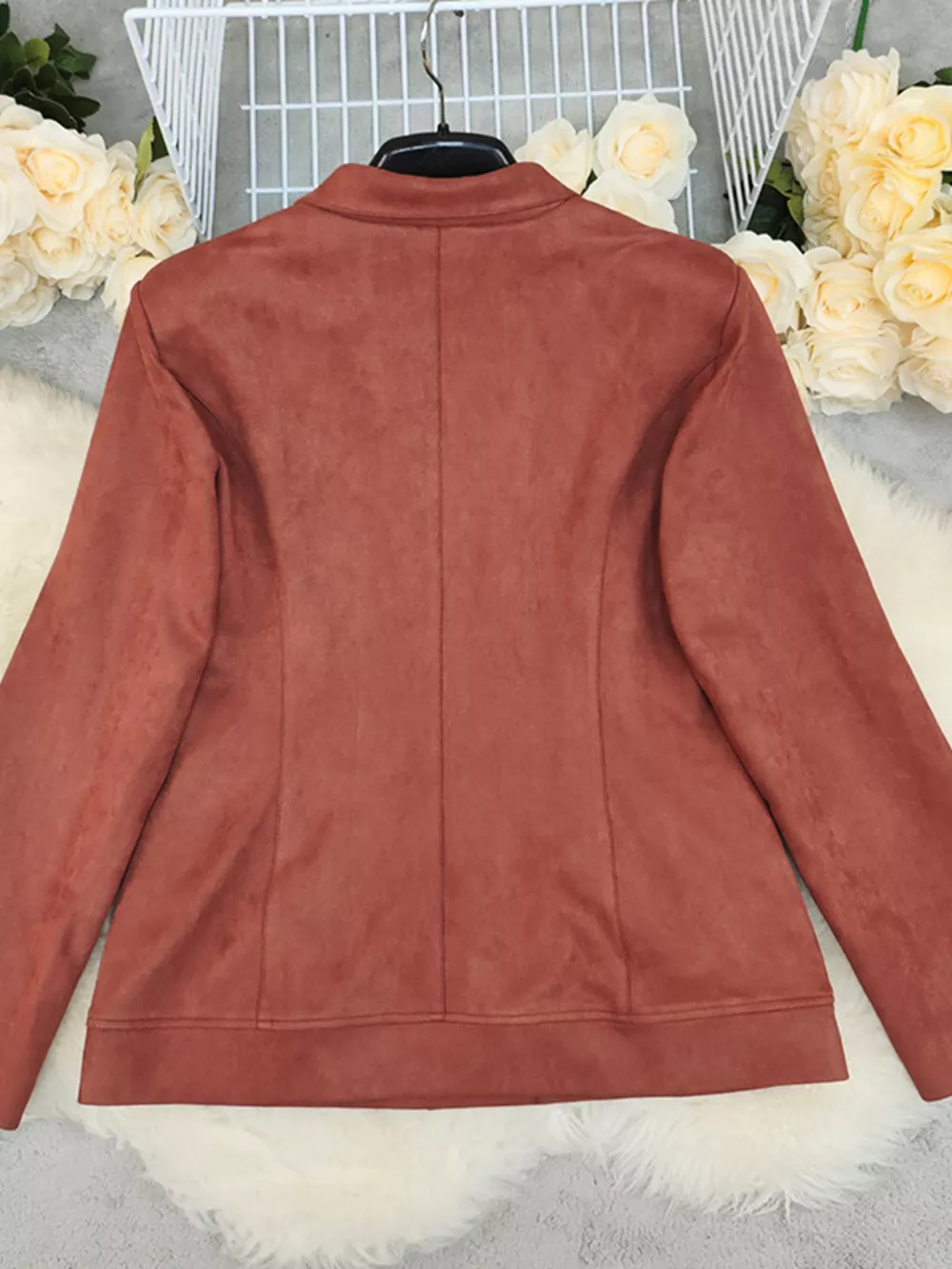 Button Up Lapel Collar Blazer, image 3