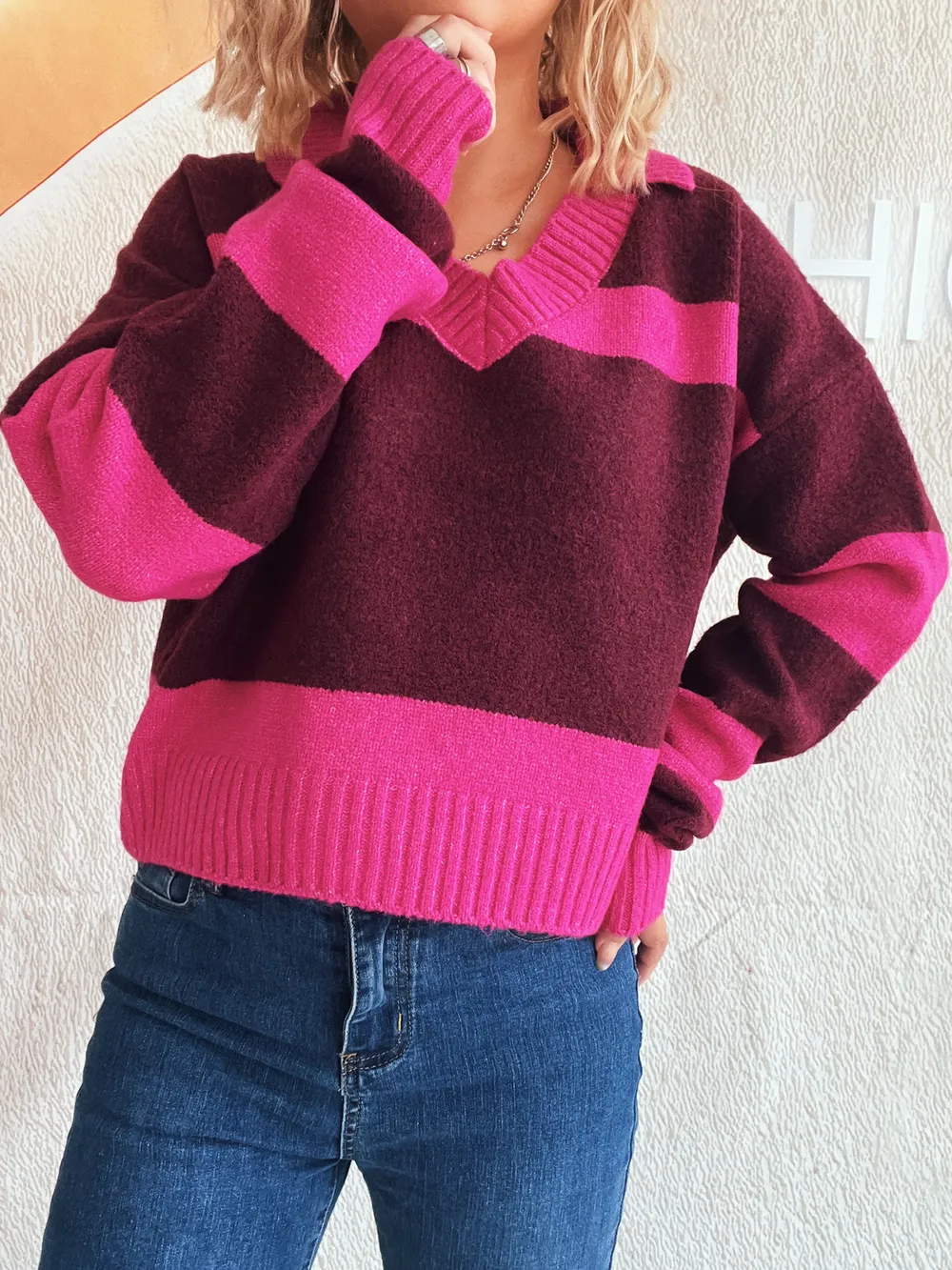 Color Block Long Sleeve Sweater, image 14