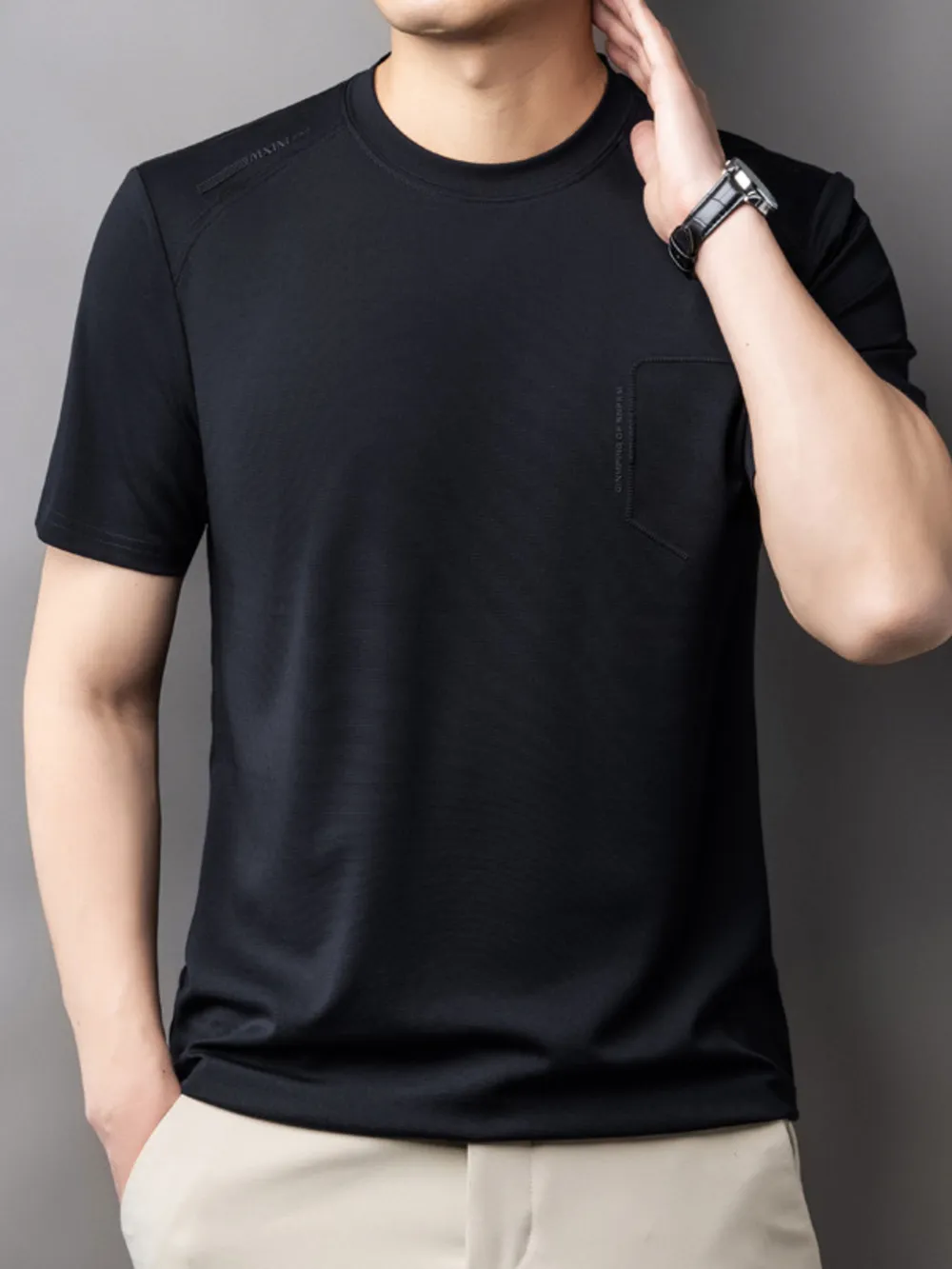 Men's Round Neck Short Sleeve T-Shirt, image 3