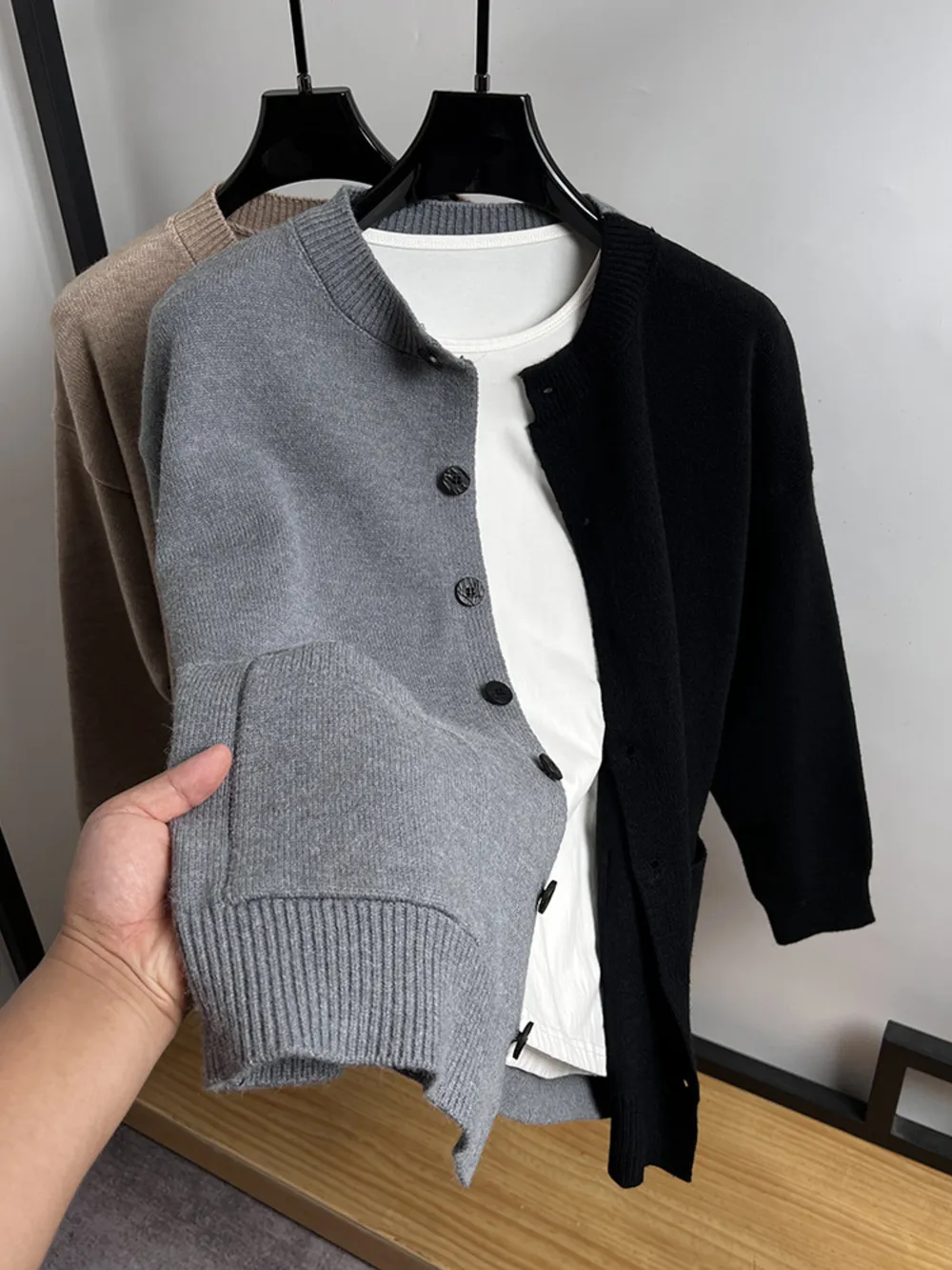 Men's Plus Size Button-Front Ribbed Knit Cardigan, image 2