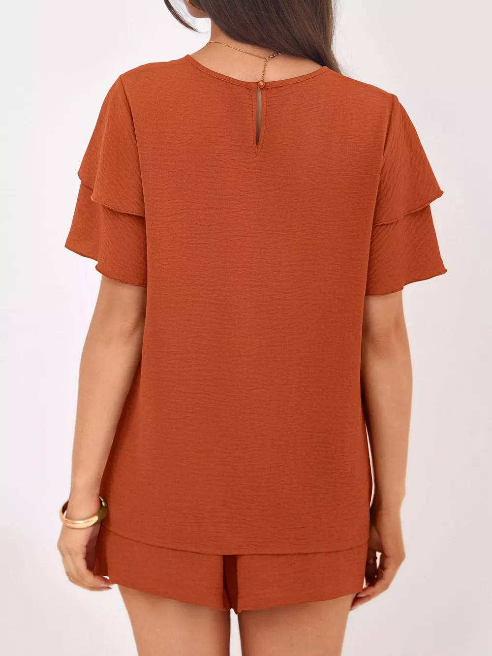Ruffle Sleeve Top and Shorts Two-Piece Set, image 15