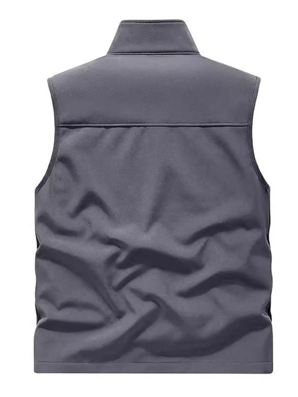 Men's Plus Size Casual Zip Up Fleece Lined Vest, image 3
