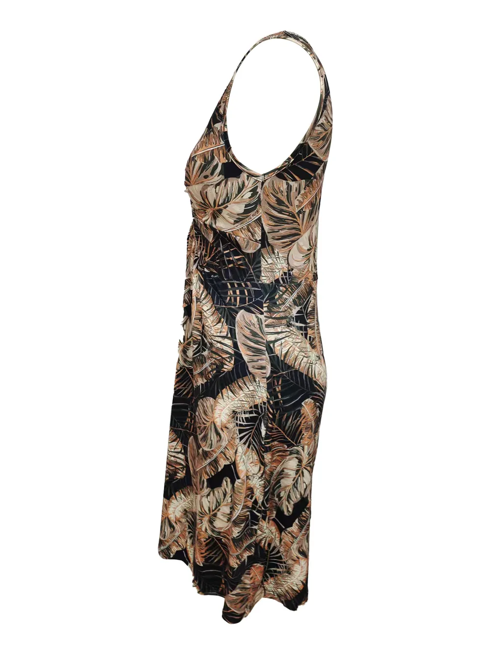 Tropical Print V-Neck Sleeveless Summer Dress, image 4