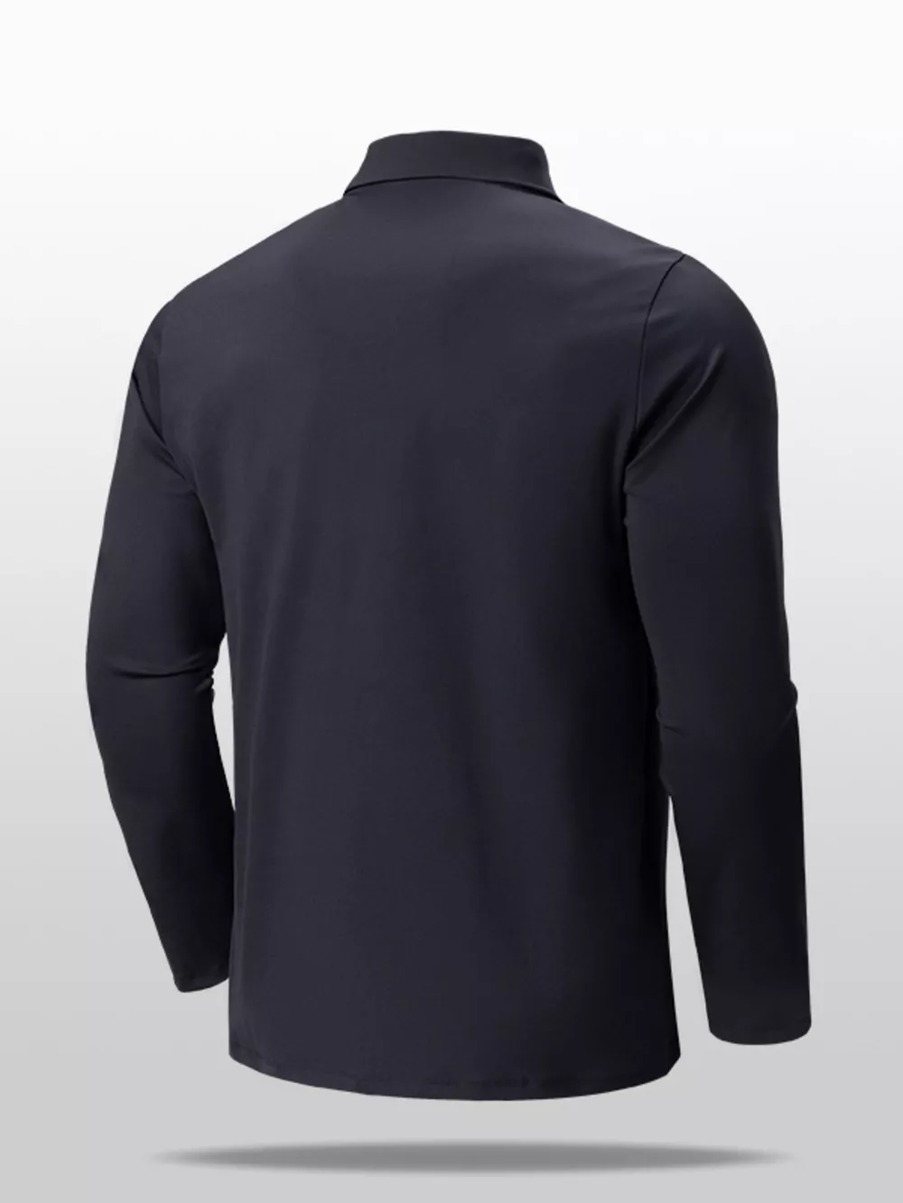 Men's Plus Size Long Sleeve Button Detail Polo, image 8