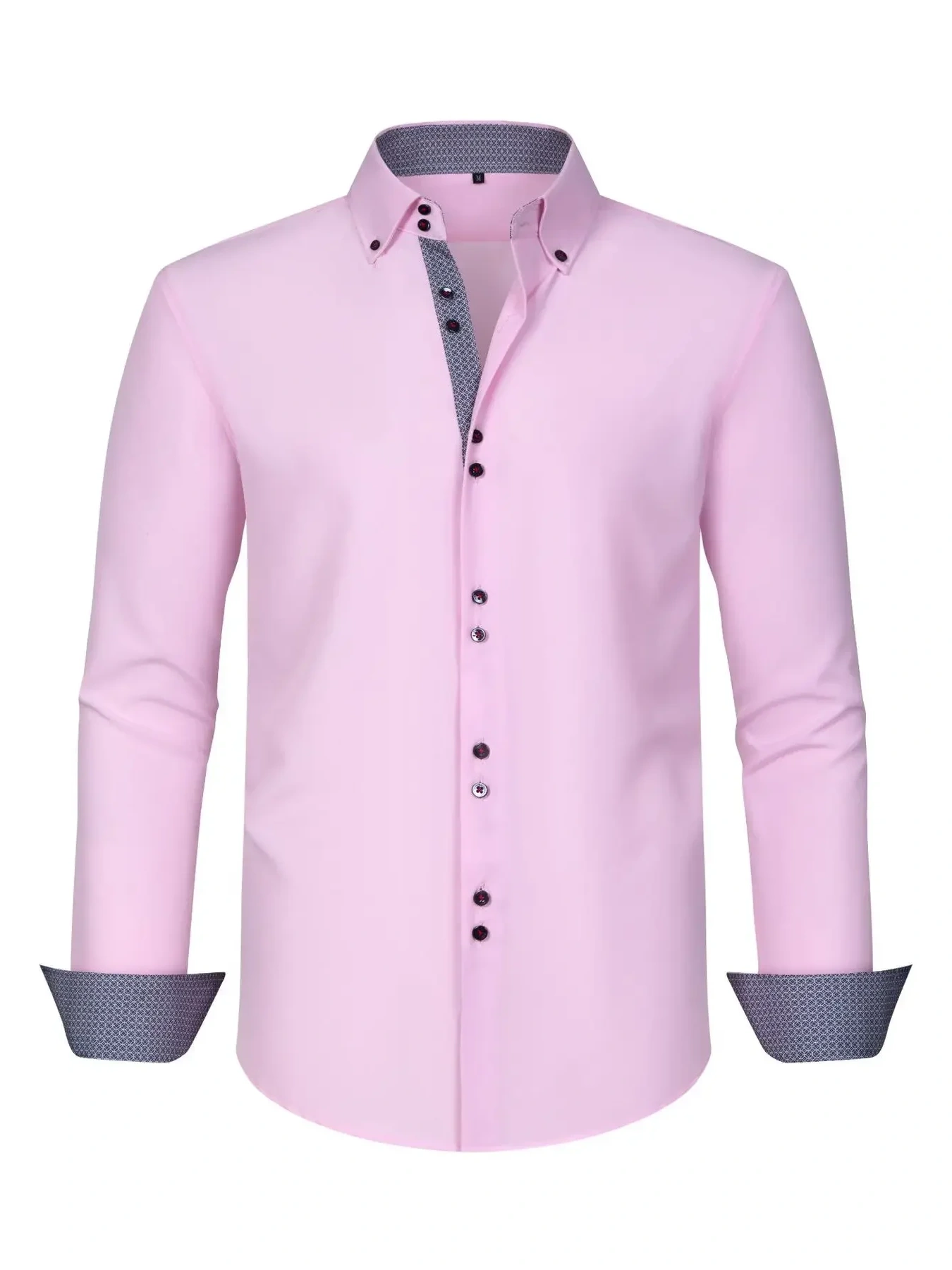Men's Full Size Button-Down Casual Shirt with Contrast Cuffs Plus Size, image 8