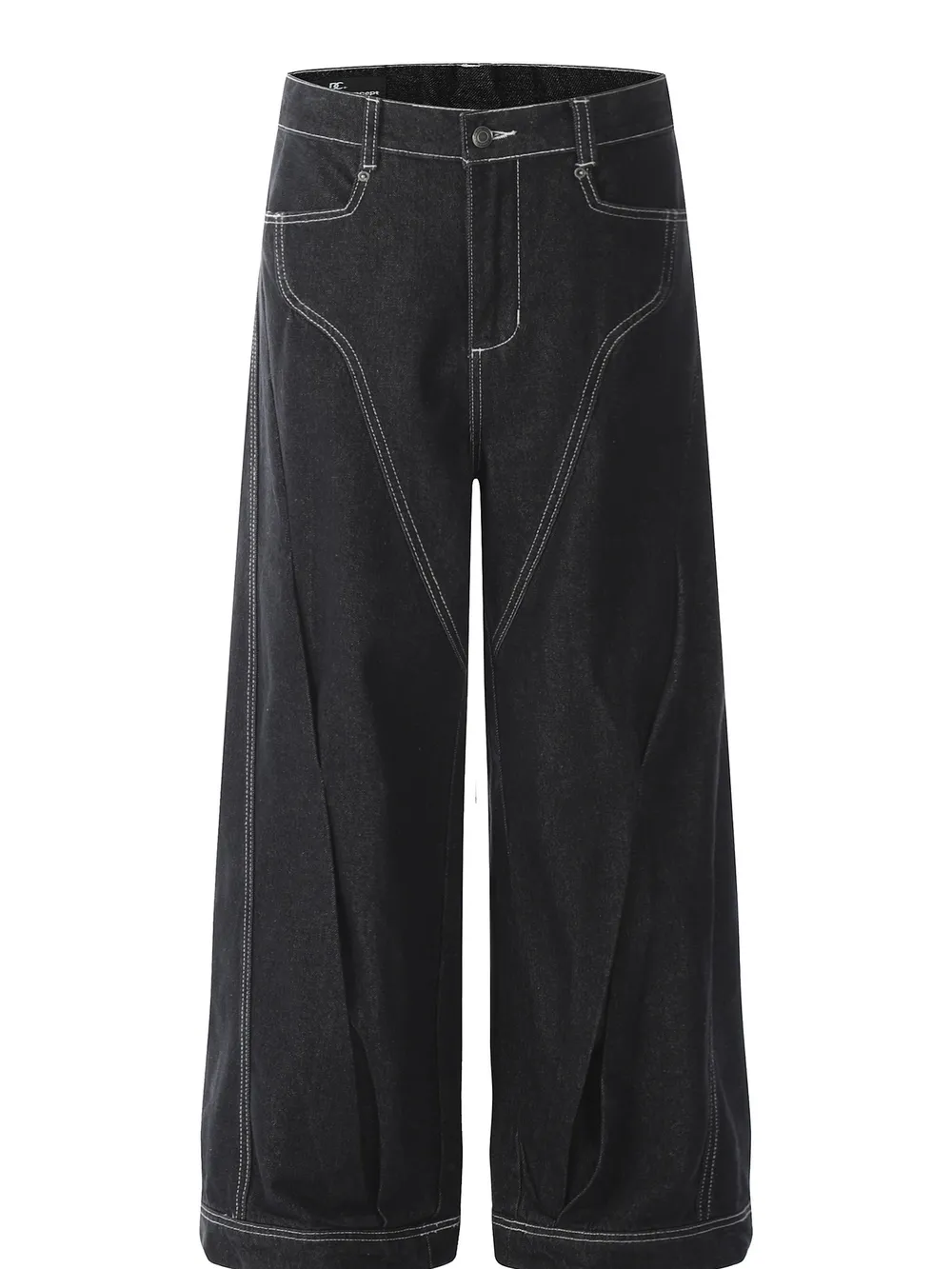 Men's Wide-Leg Jeans with Contrast Stitching