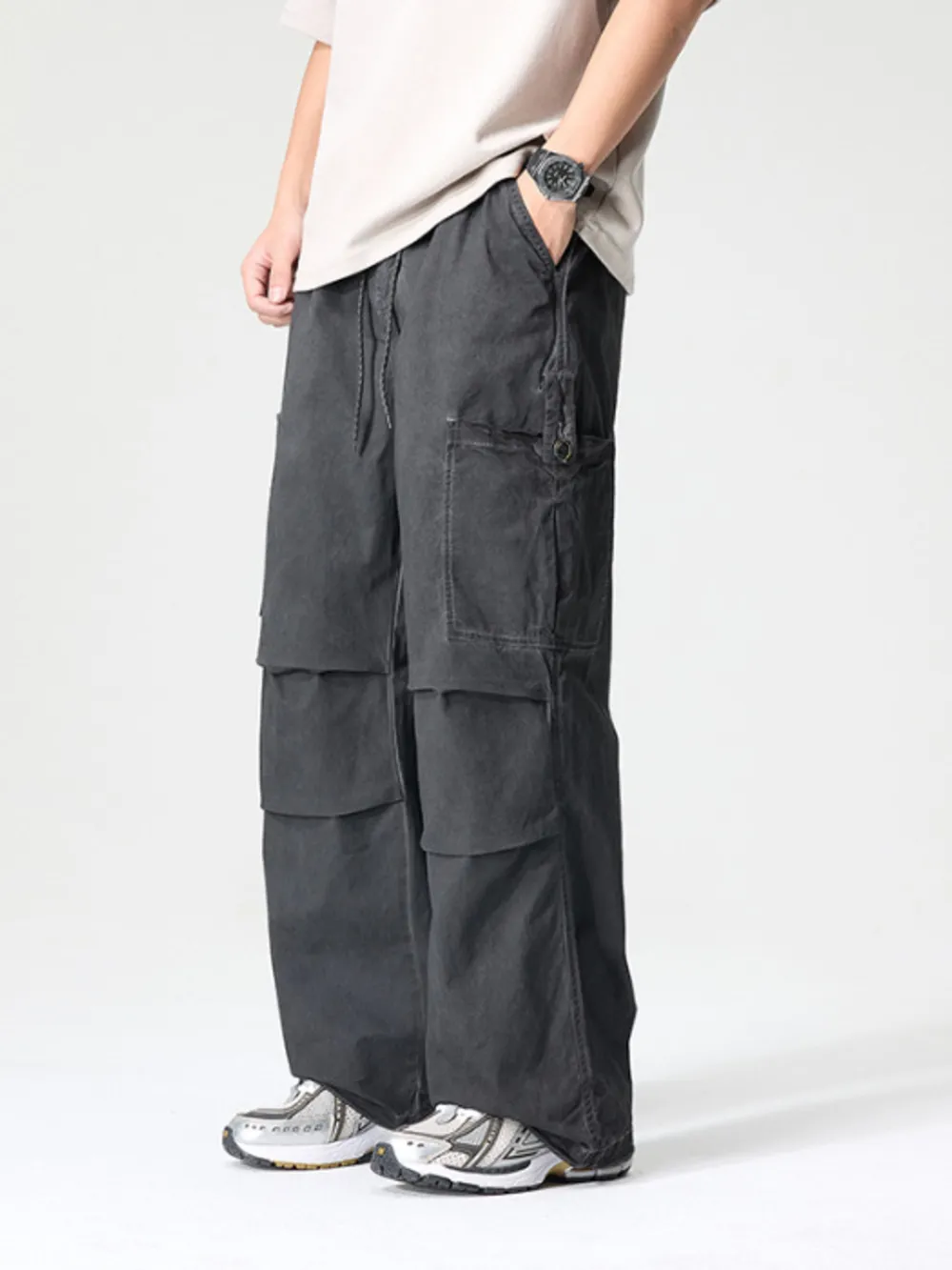 Men's Full Size Wide Leg Cargo Pants Plus Size