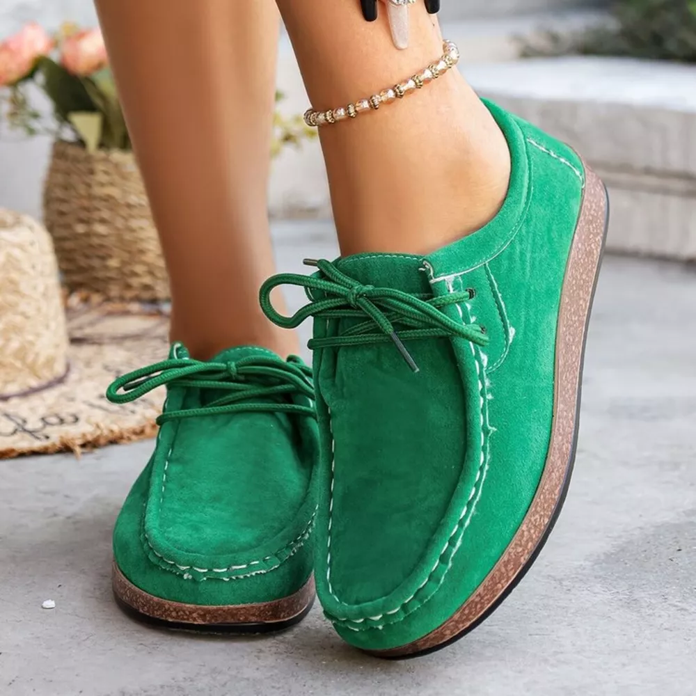 Round Toe Lace Up Slip-Ons, image 2