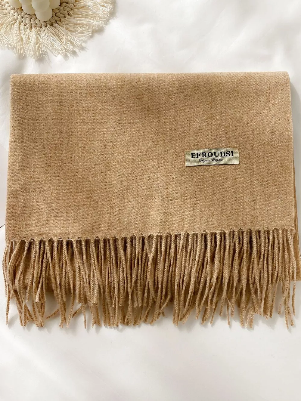 Fringe Solid Color Scarf, image 8
