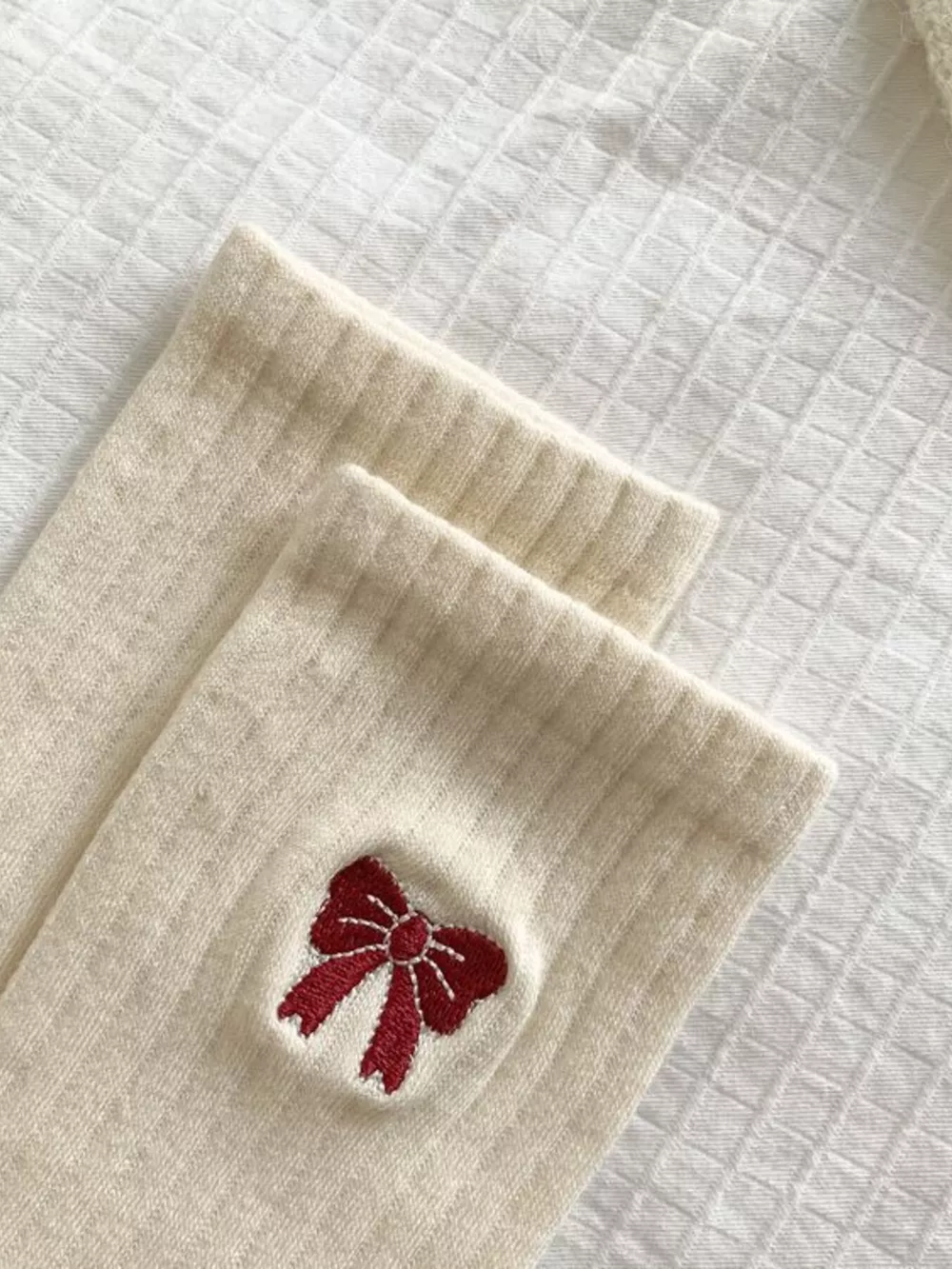 Ribbed Cotton Crew Socks, image 3