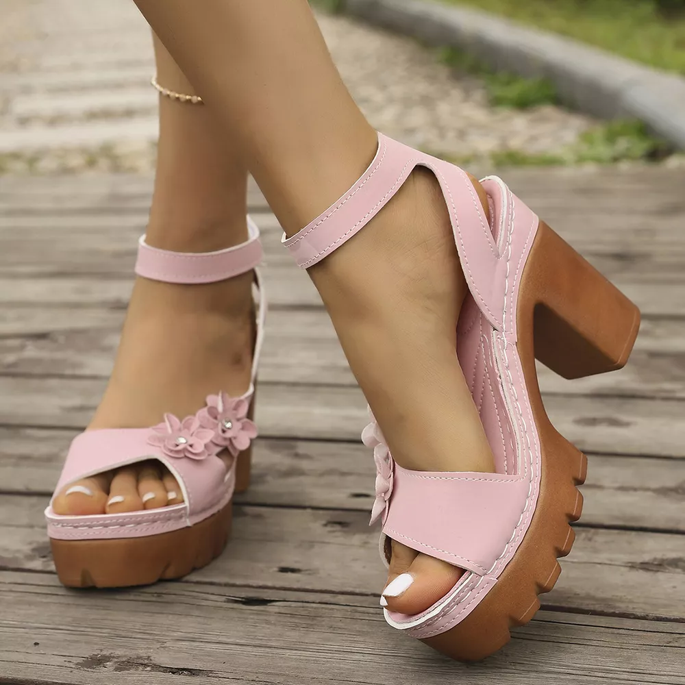 Open Toe Block Heels Sandals, image 7