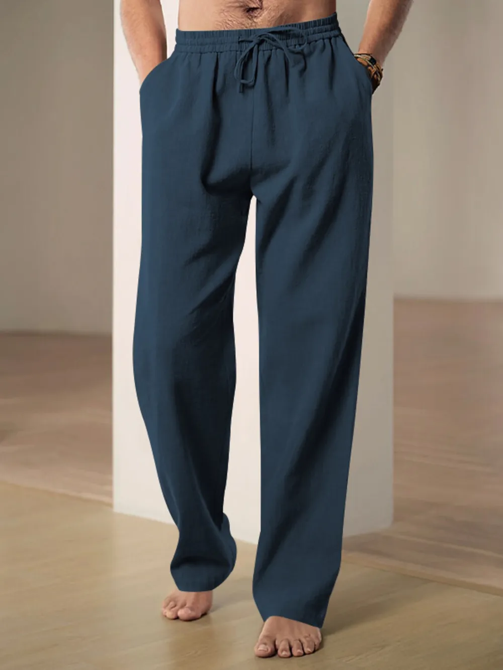 Men's Plus Size Drawstring Loose Fit Pants, image 3