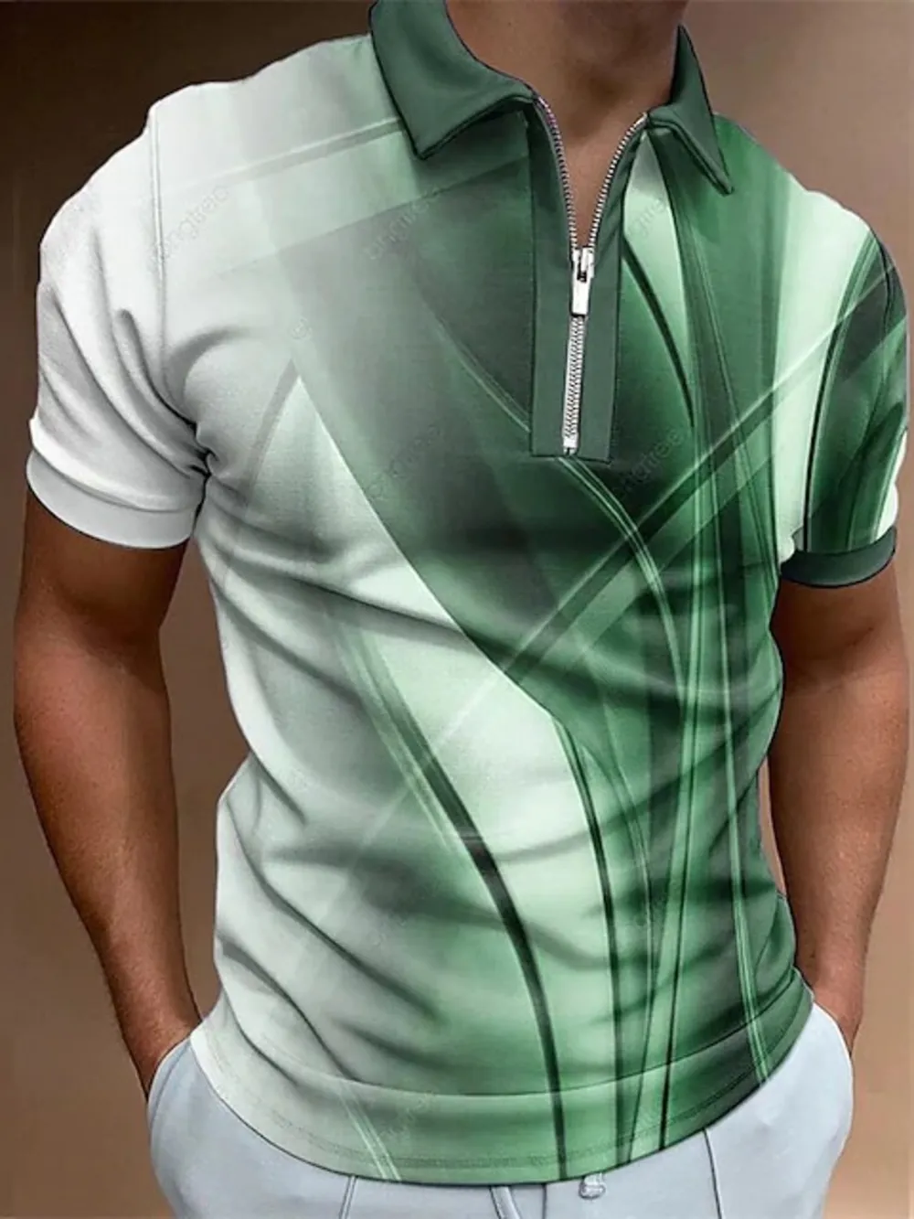 Men's Full Size Short Sleeve Button Detail Polo Plus Size, image 3