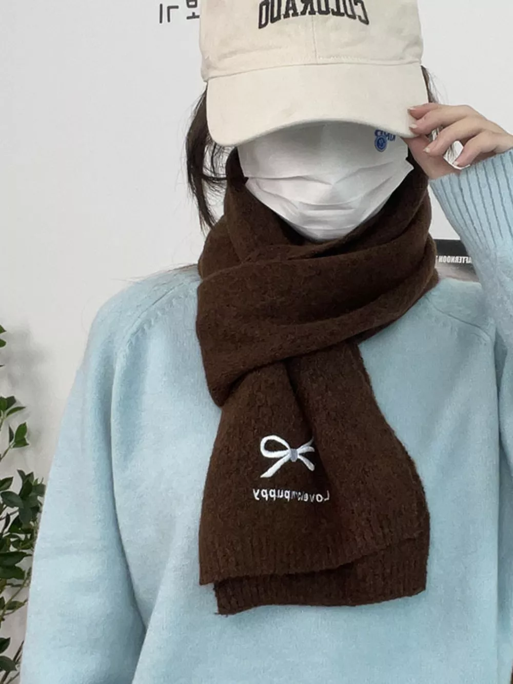 Embroidered Bowknot Scarf, image 6