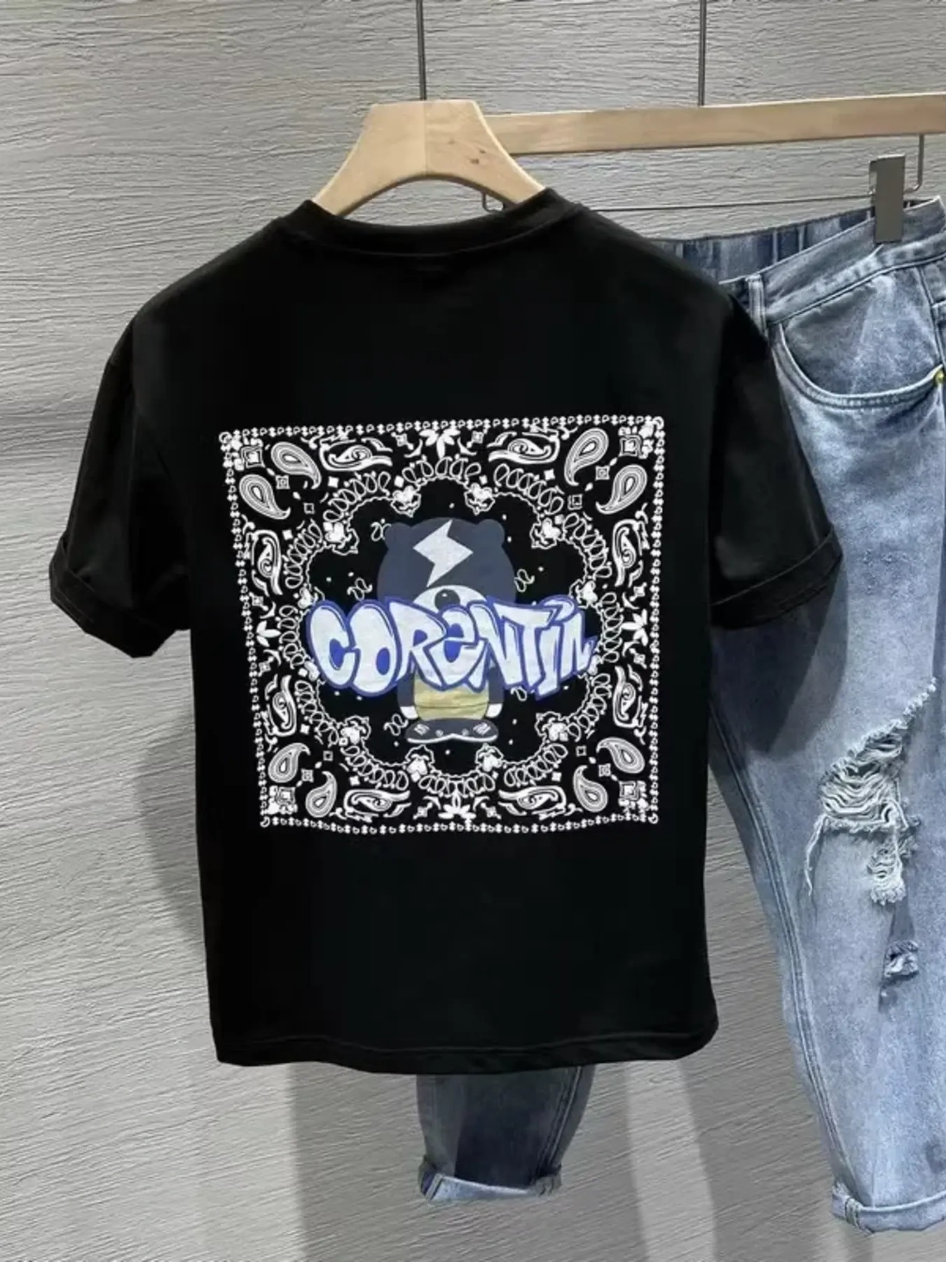 Men's Full Size Graphic Round Neck T-Shirt Plus Size, image 2