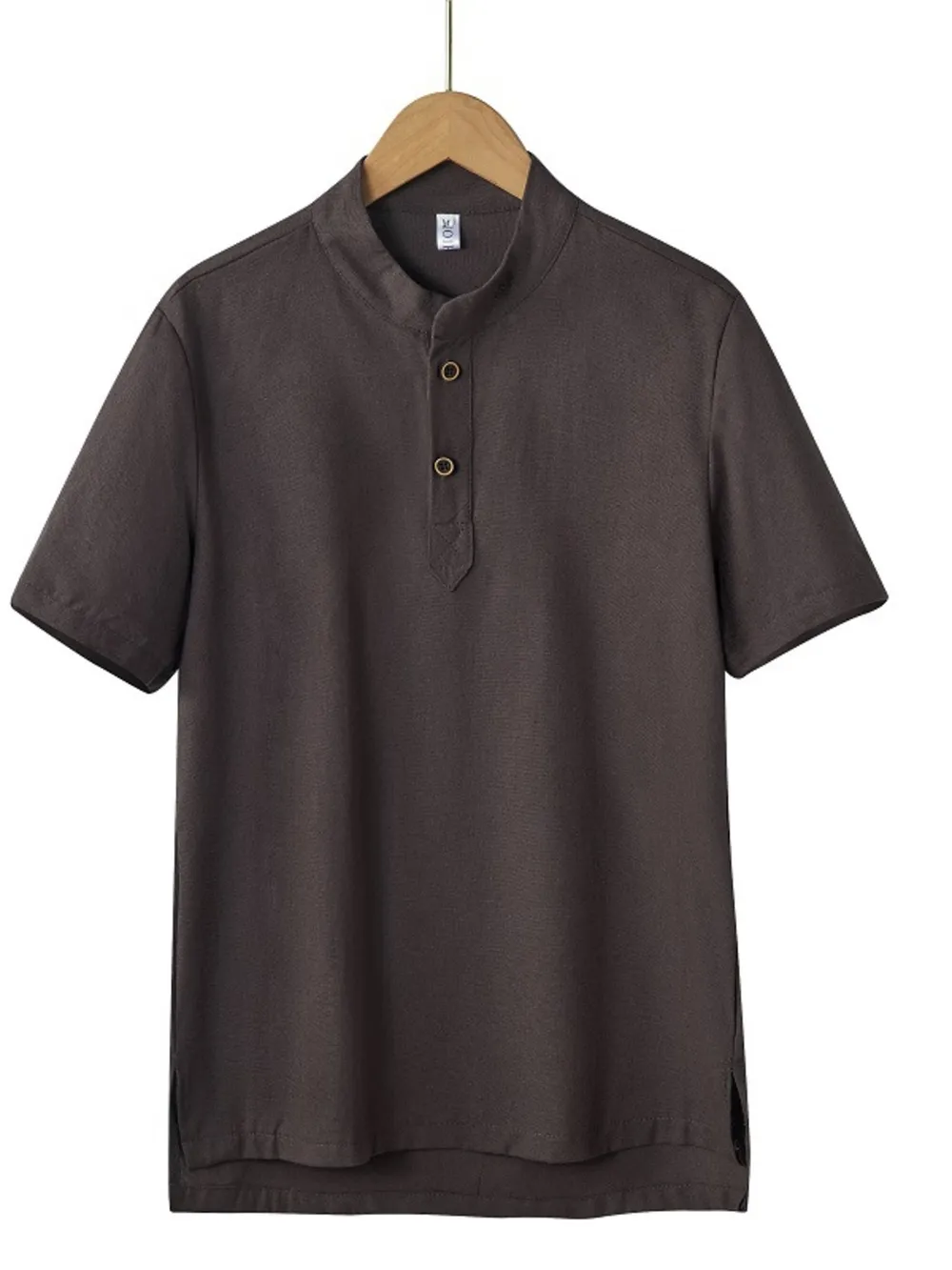 Men's Plus Size Button Detail Short Sleeve Blouse, image 5