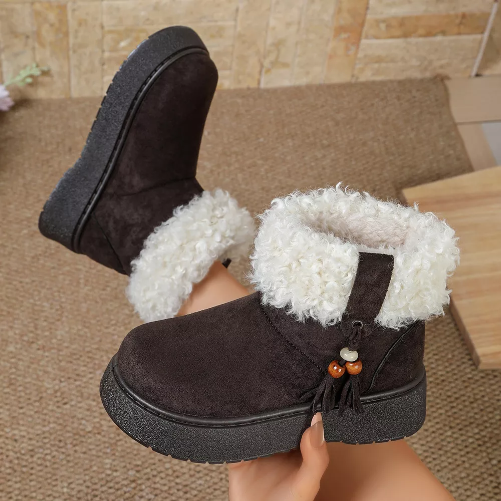 Round Toe Faux Fur Lined Boots, image 9