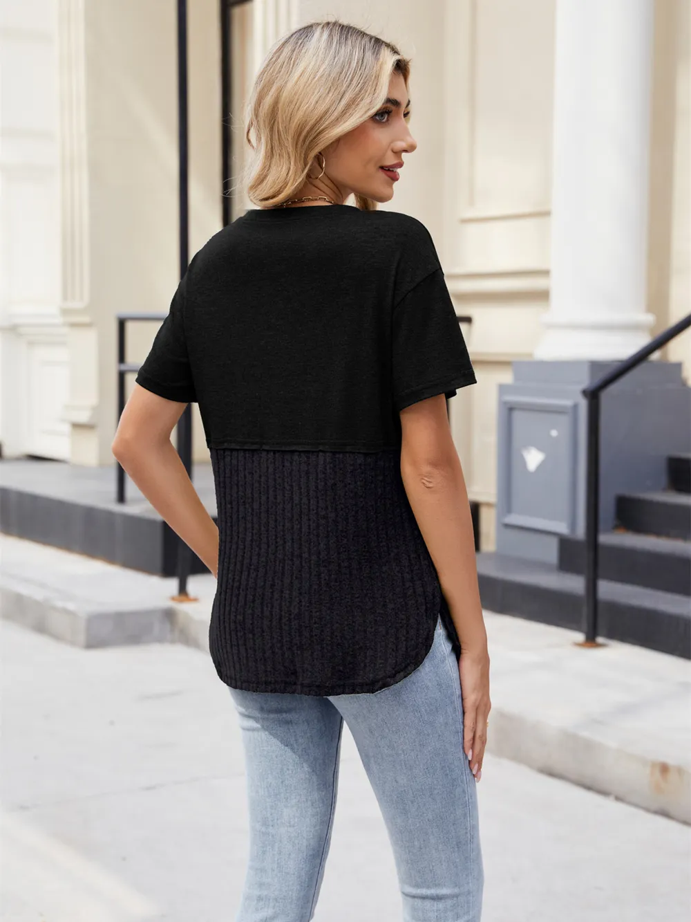 Two-Tone Short Sleeve Top, image 16