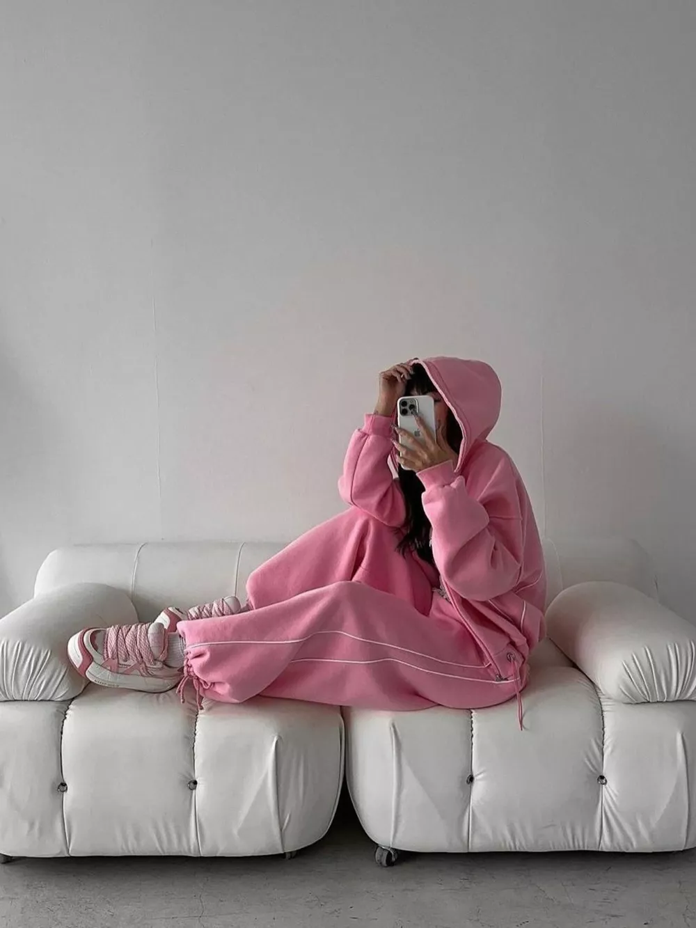Cropped Zip-Up Hoodie and Wide-Leg Sweatpants Lounge Set, image 13