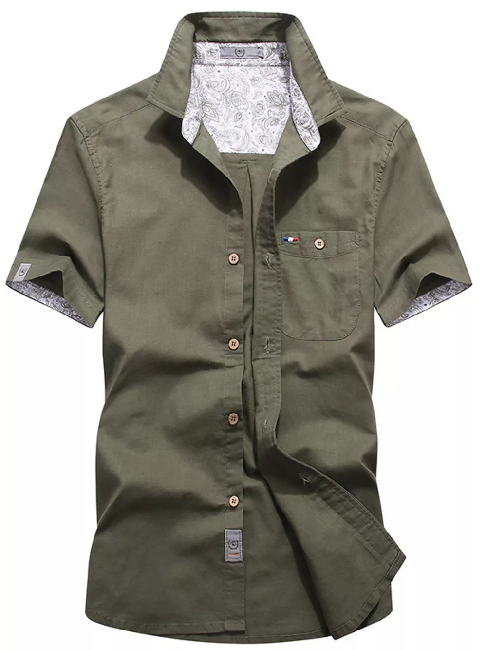 Men's Full Size Button Up Short-Sleeve Casual Shirt Plus Size, image 3