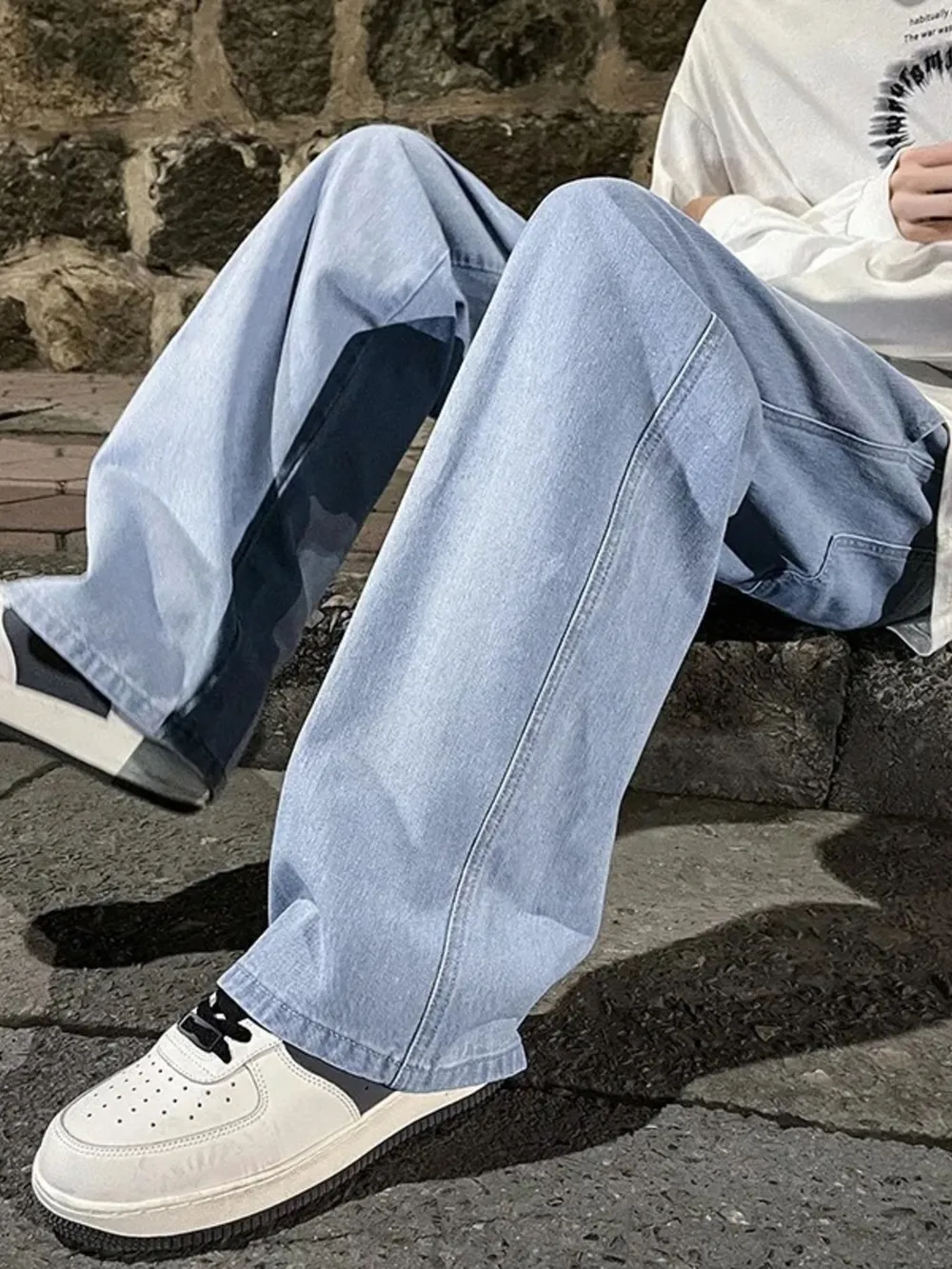 Men's Full Size Drawstring Wide Leg Jeans Plus Size, image 16