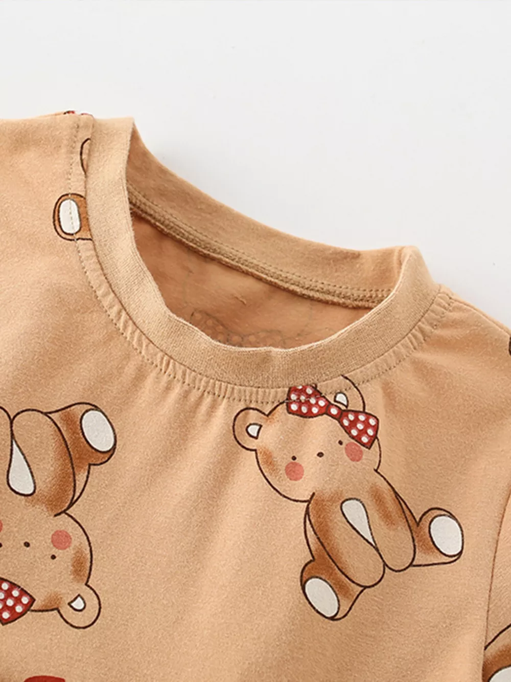 Children's Cute Bear Print Ruffle Hem Casual Dress, image 3