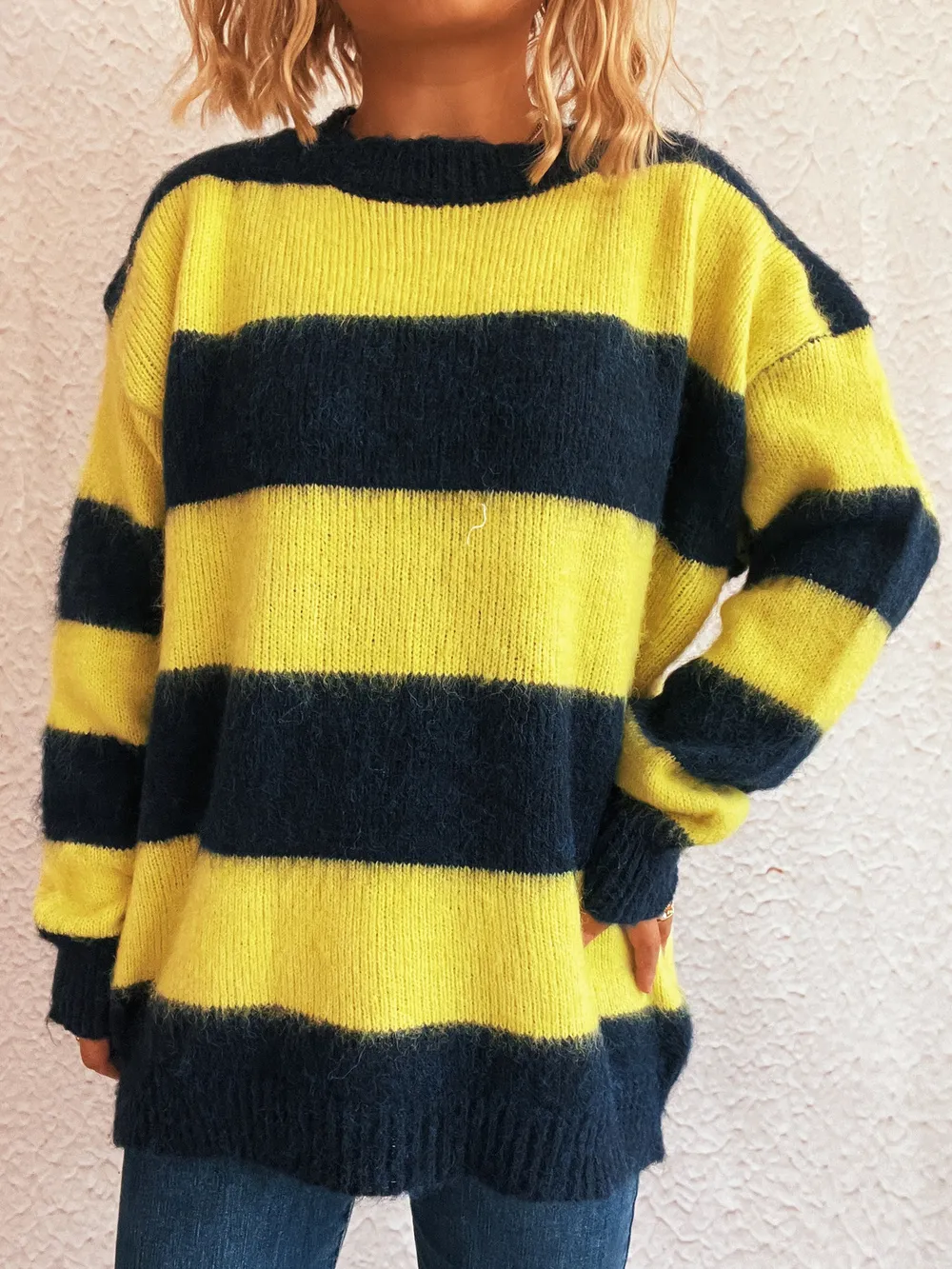 Striped Contrast Long Sleeve Sweater, image 12