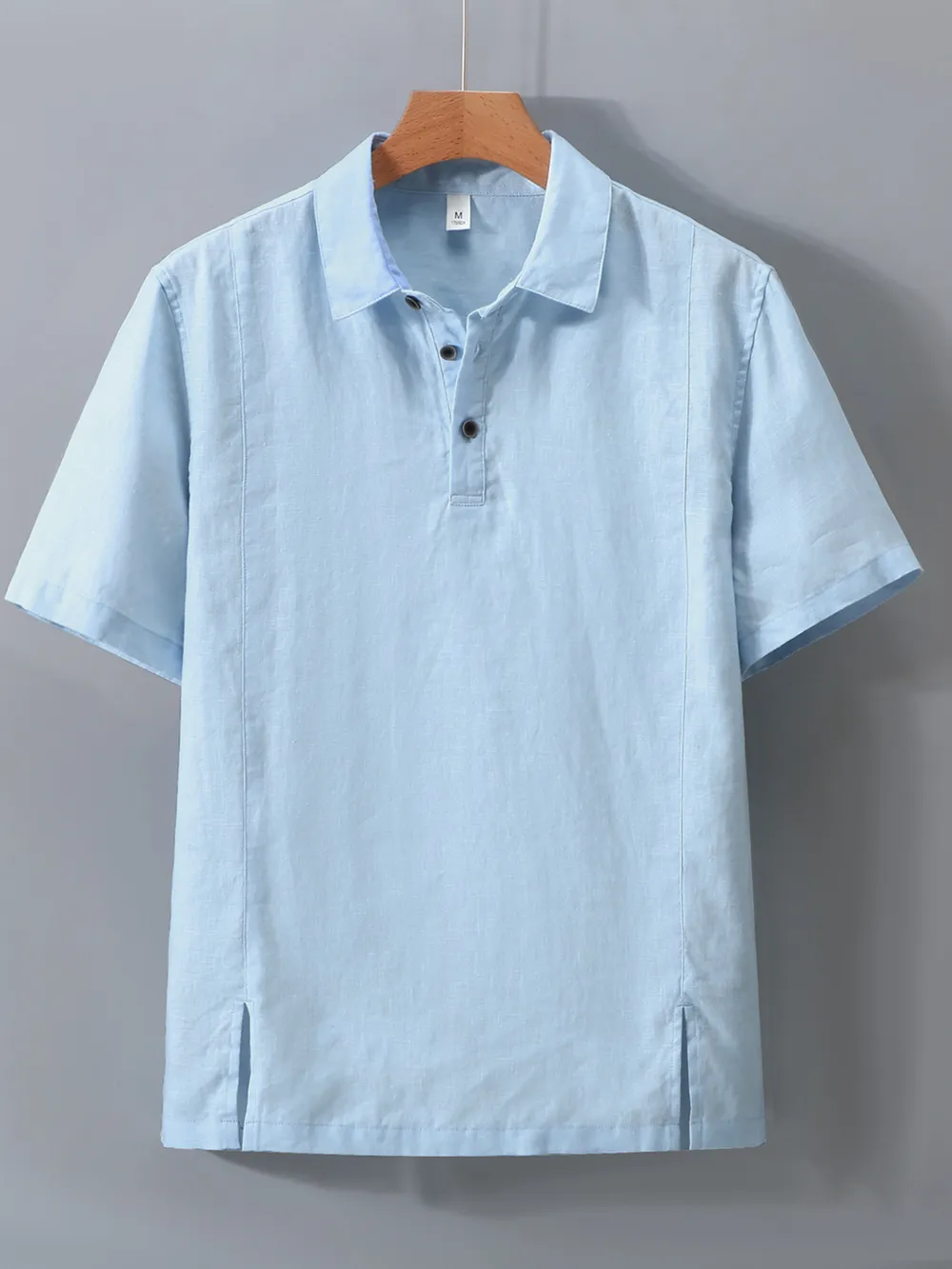 Men's Plus Size Button Detail Short Sleeve Polo, image 2