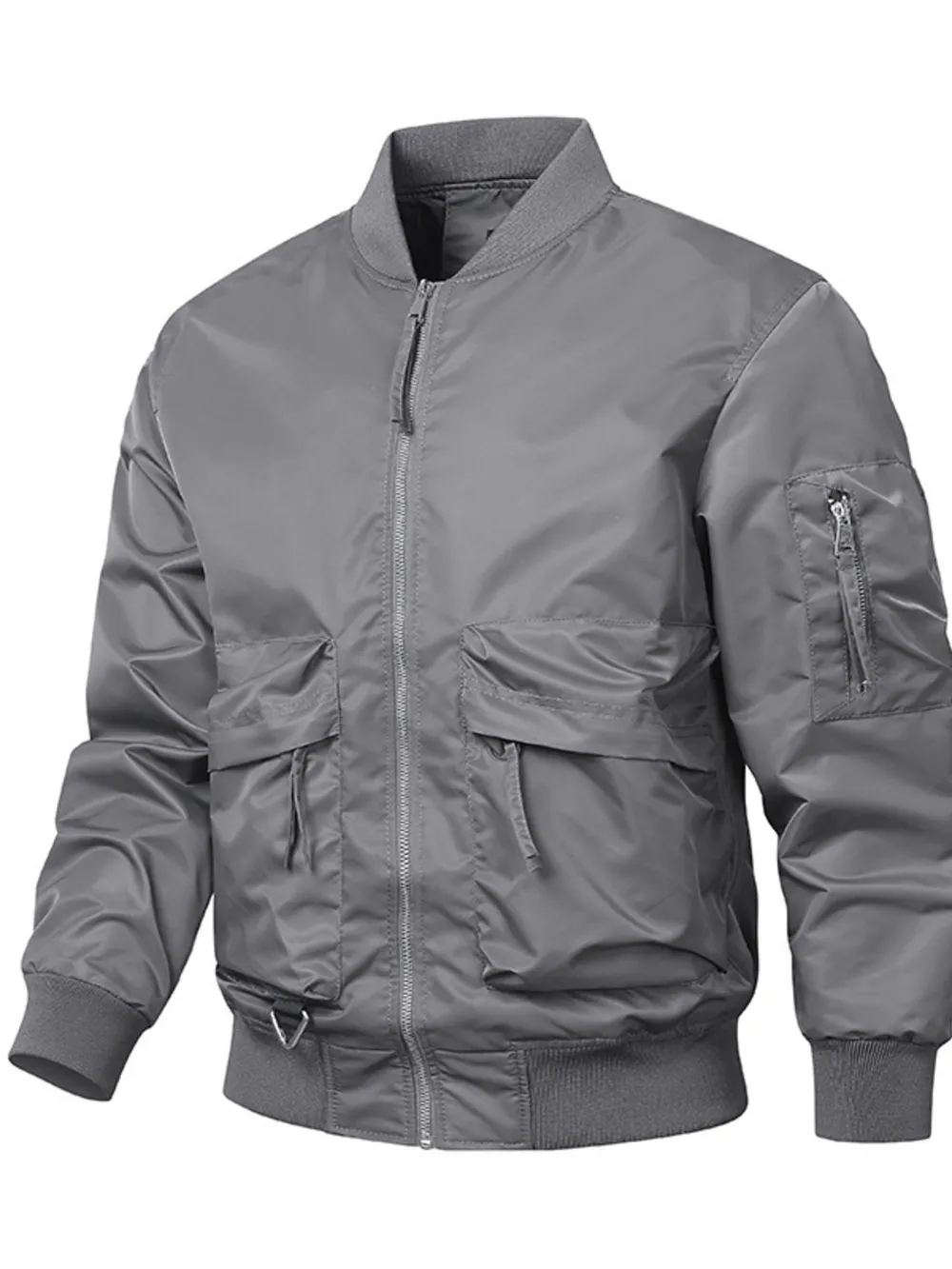 Men's Plus Size Zip Up Long Sleeve Jacket, image 4