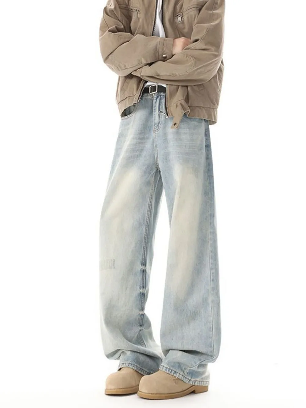 Men's High Waisted Washed Wide Leg Jeans, image 2