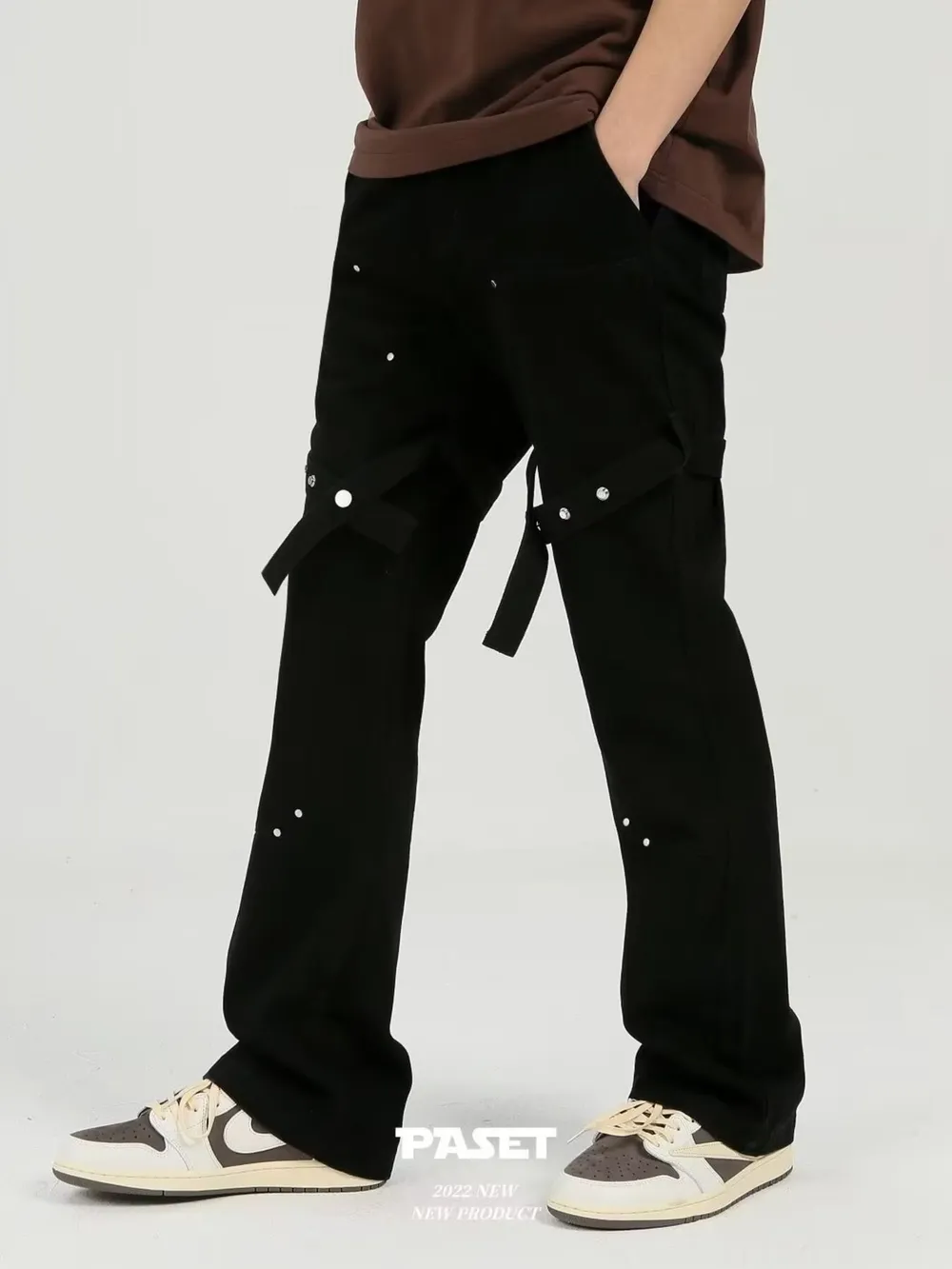 Men's Plus Size Studded Cargo Jeans, image 2