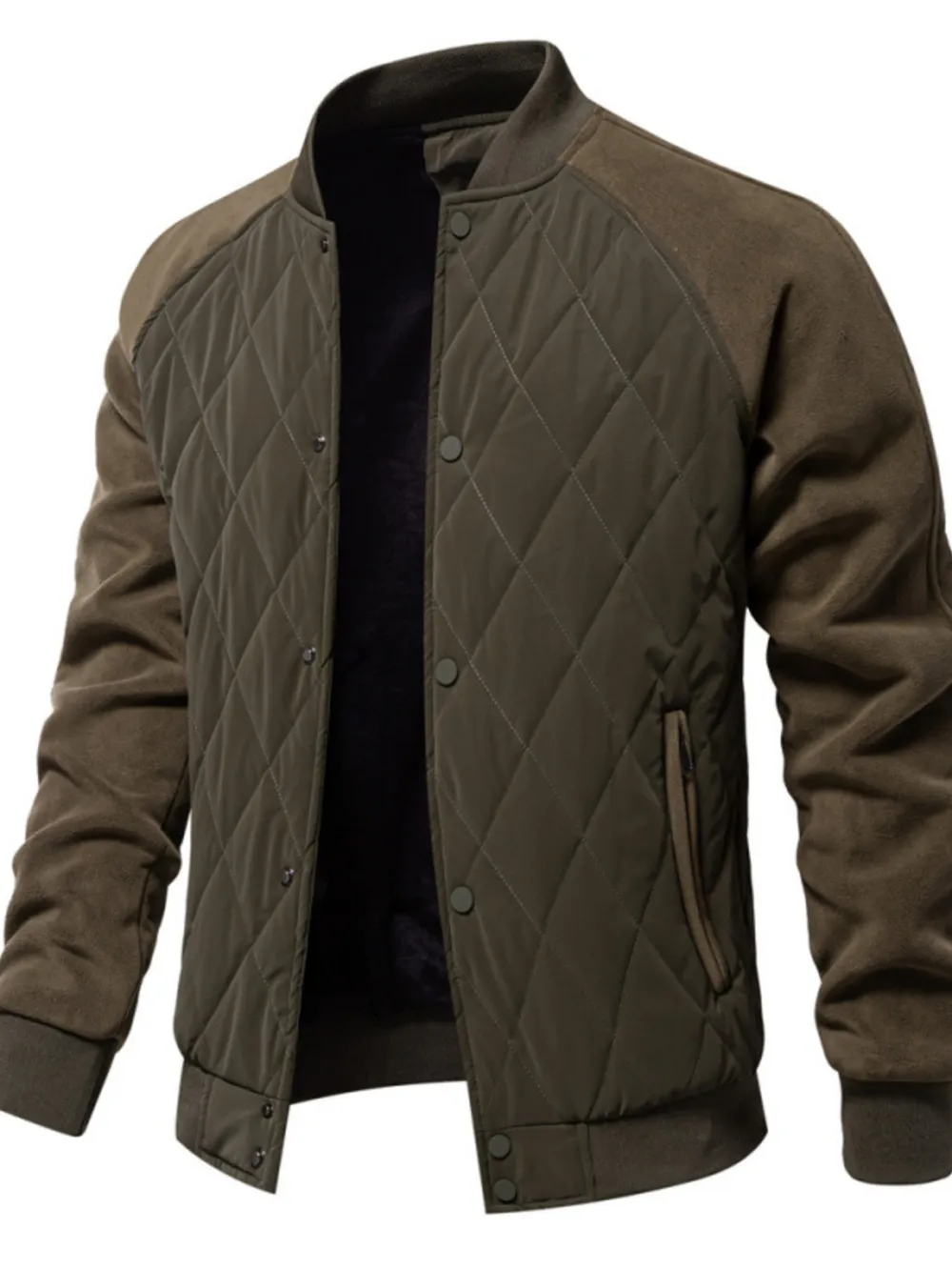 Men's Quilted Snap Down Long Sleeve Jacket, image 28
