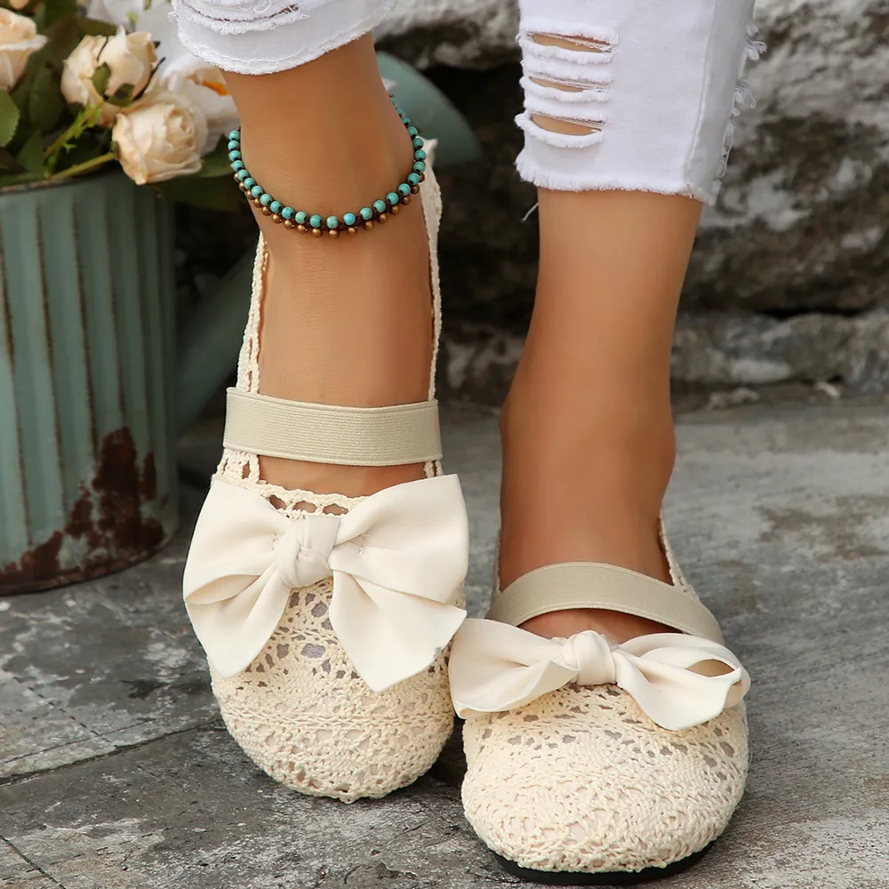 Bow Round Toe Flat Slip-Ons, image 9