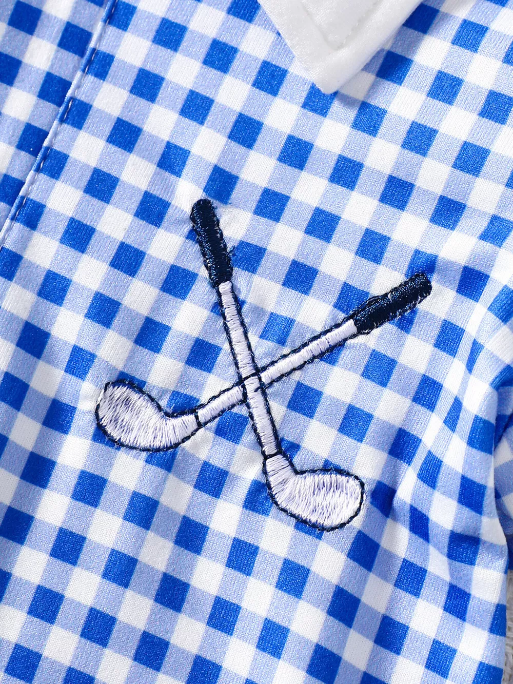 Children's Gingham Polo Collar Ruffle Hem Dress, image 5